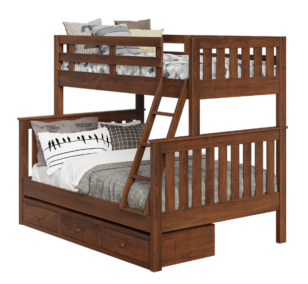 Fremont Bunk Bed - Twin Over Twin Wooden Bunk Bed for Kids & Teens | Space-Saving Bedroom Furniture for Small Rooms, Dorms & Guest Rooms