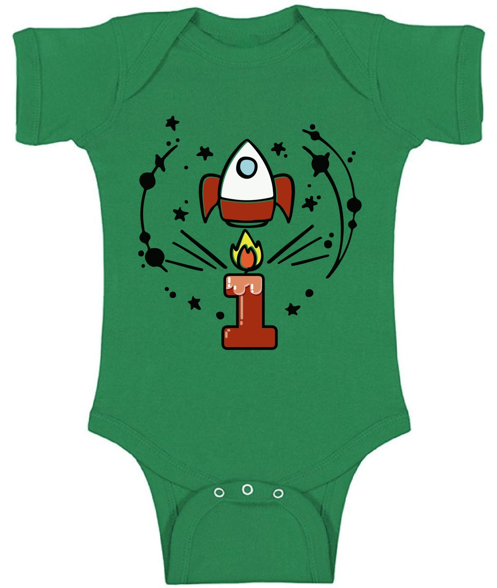 1 Year Old Rocket Space Baby Bodysuit - Short Sleeve First Birthday Outfit for Boys & Girls | Perfect for Birthday Parties, Photo Shoots & Special Occasions