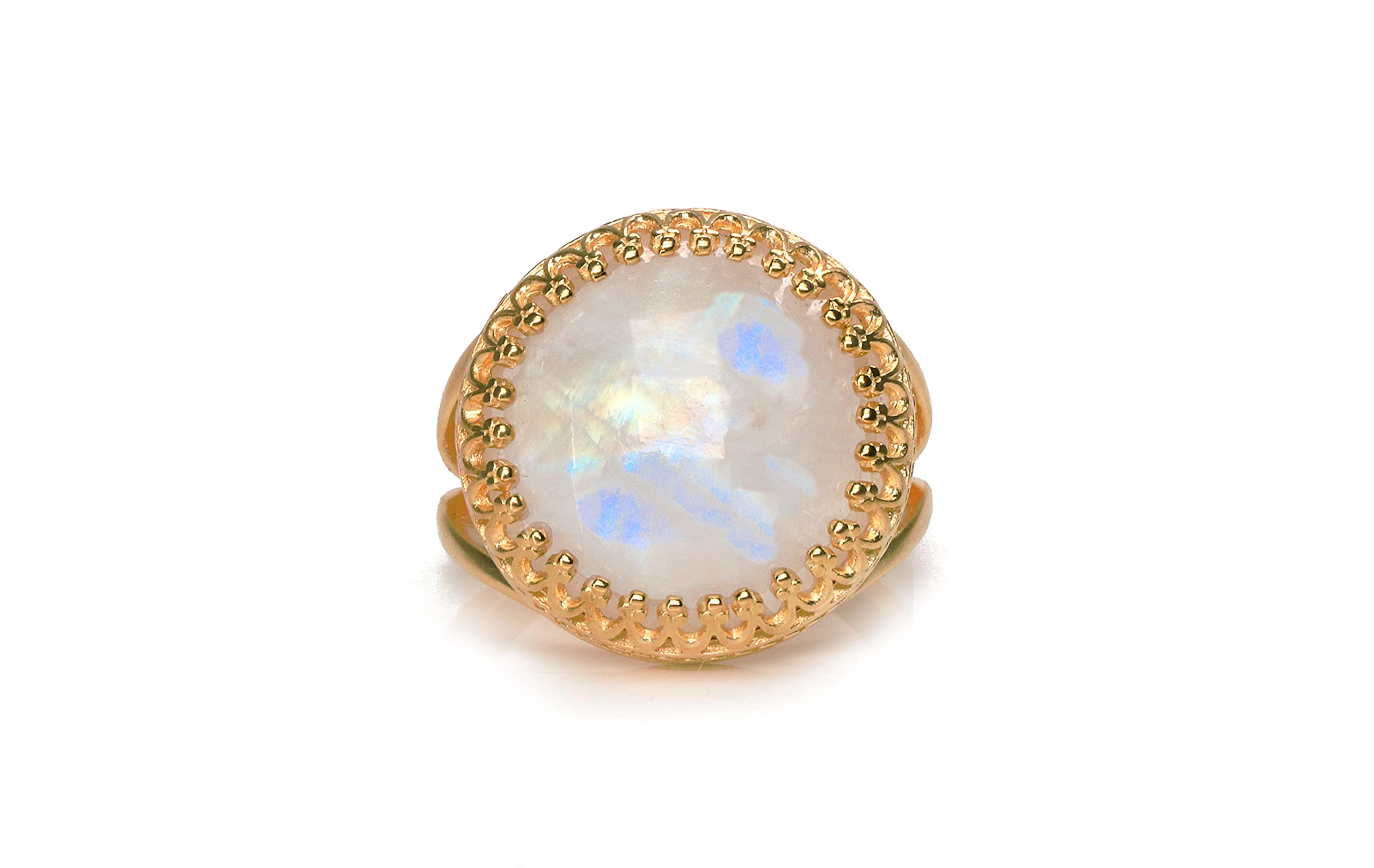 Moonstone Rose Gold Ring - Elegant Crystal & Gemstone Birthstone Ring for Women - Custom Sizes & Materials - Perfect for Weddings, Anniversaries & Everyday Fashion Jewelry