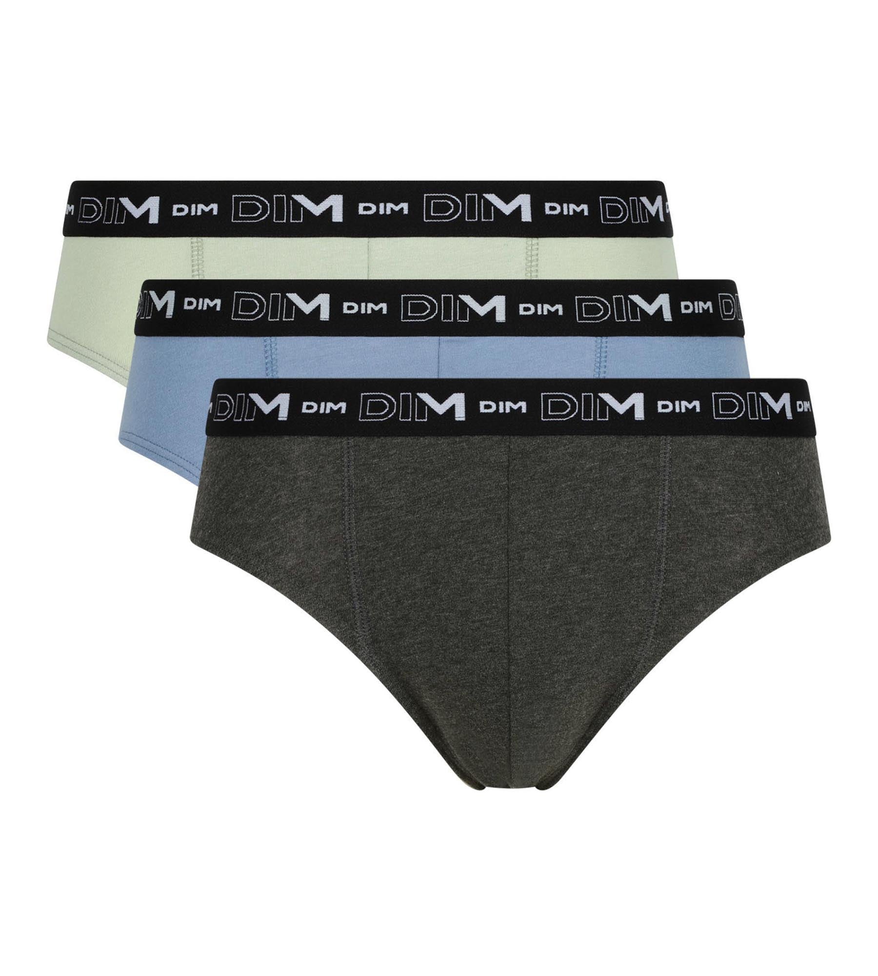 3 Pack Men's Underwear - Pistachio, Blue, Black Striped Cotton Stretch Boxer Briefs by Dim | Soft, Breathable & Comfortable for Everyday Wear, Gym & Travel