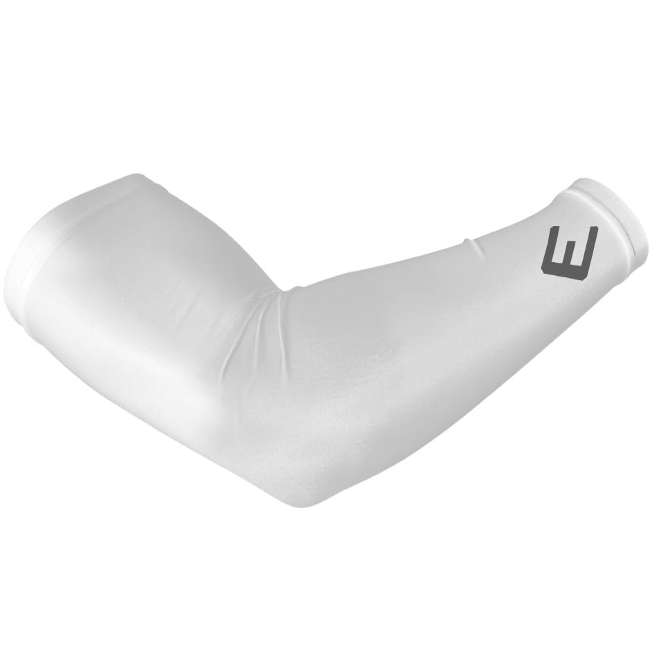 White Arm Sleeves for Sun Protection - UV Blocking Cooling Compression Arm Covers for Outdoor Sports, Driving, Cycling & Golf - Breathable UPF 50+ Sun Sleeves (Pair)