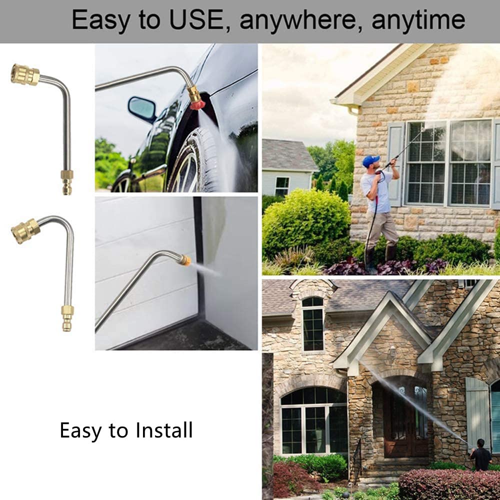 10 Ft Pressure Washer Wand Extension - 15 Pack Heavy Duty Power Washing Attachments with 1/4