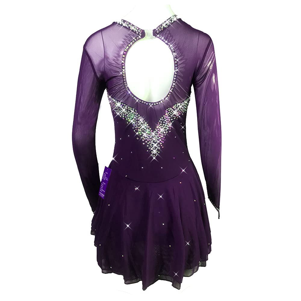 Dark Black Figure Skating Skirt for Women & Girls – Elegant & Simple Skating Dress for Ice Skating Performances & Competitions