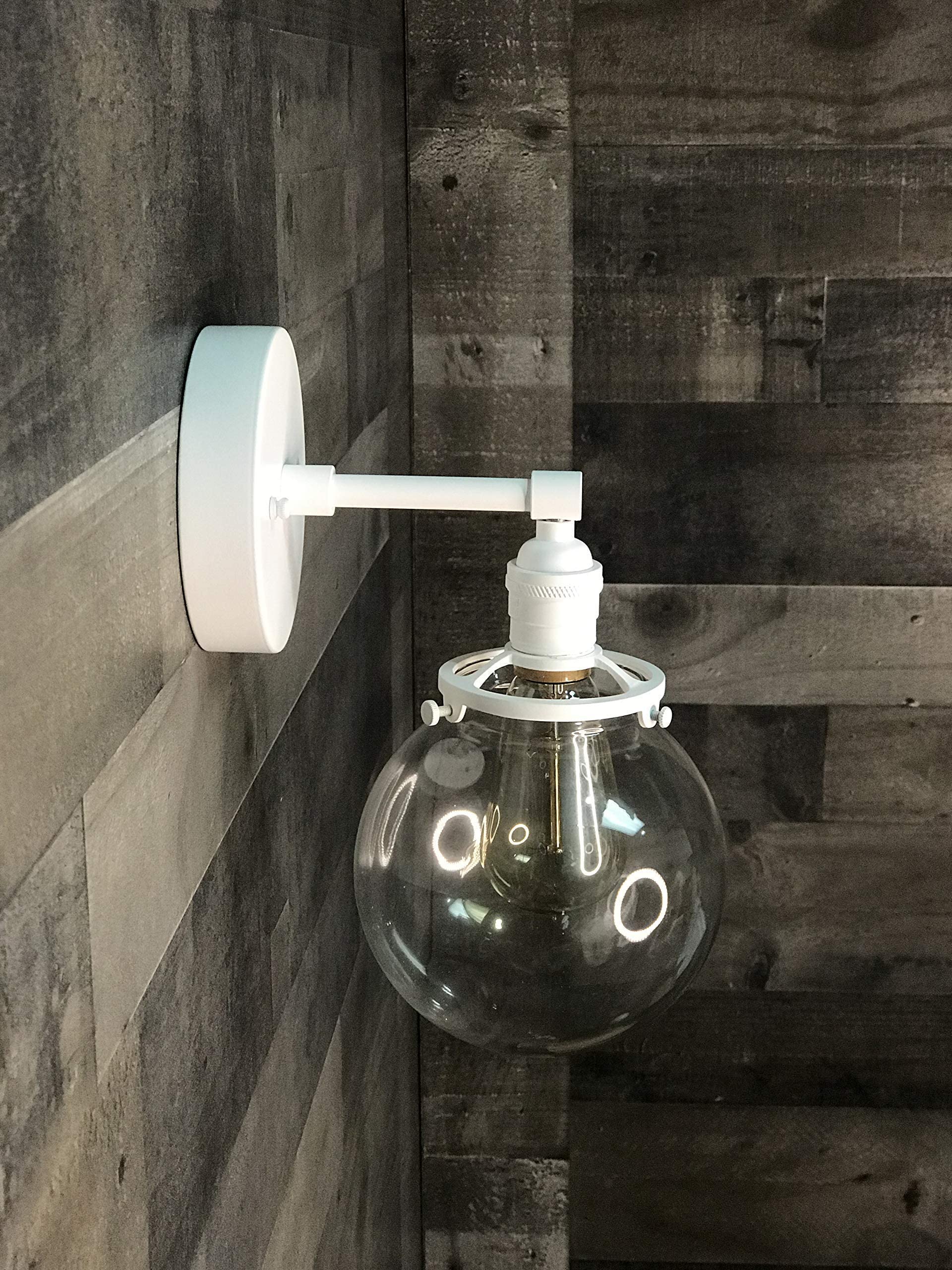 Ambedo 6-Inch Single Light Wall Sconce - Modern Industrial Vanity Globe Fixture for Bedroom, Living Room & Bathroom Lighting Decor