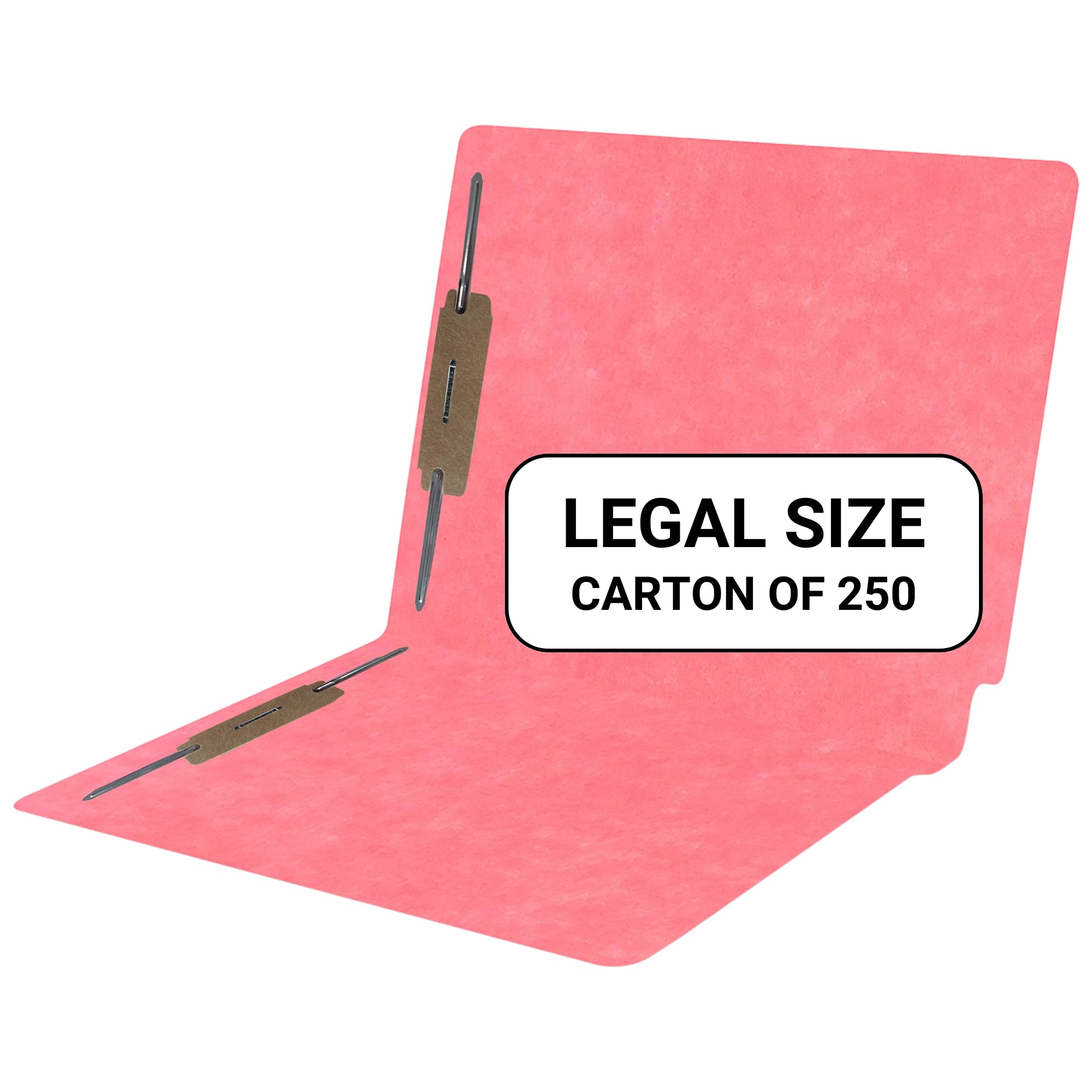 Pink Legal Size File Folders - 14pt Reinforced End Tab with 2