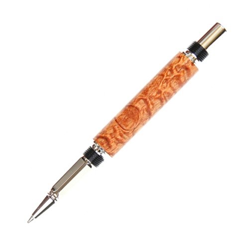 Premium Lanier Pens Baron Rollerball Pen - Rhodium Plated with Exotic Afzilia Snakeskin Barrel - Luxury Writing Instrument for Business Professionals & Gift Giving - Perfect for Office Use, Executive Meetings & Special Occasions