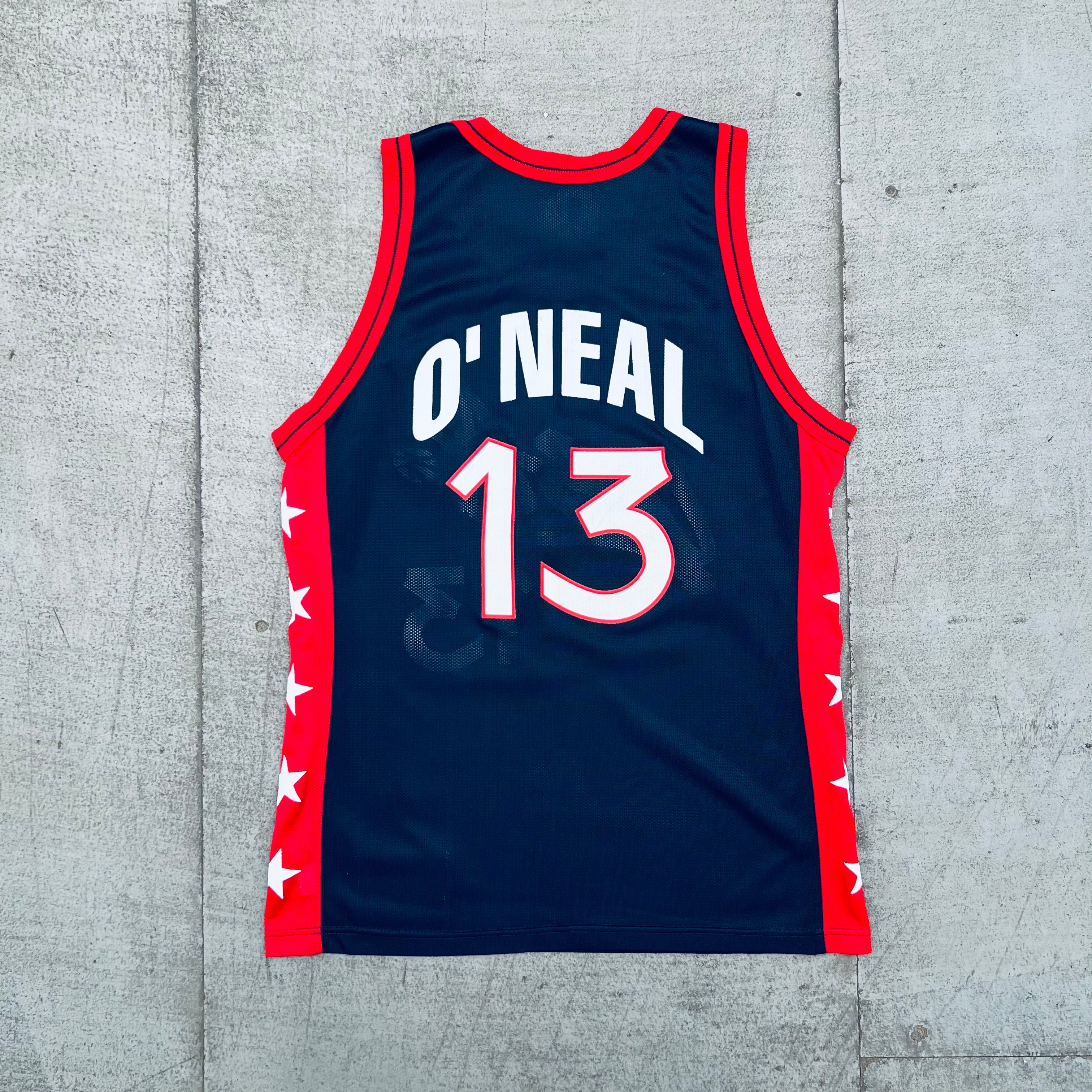 Authentic Team USA Shaquille O'Neal 1996 Olympic Basketball Jersey - Men's Size M - Vintage NBA Collectible for Sports Fans & Memorabilia Enthusiasts | Perfect for Game Day, Cosplay, and Basketball Themed Parties