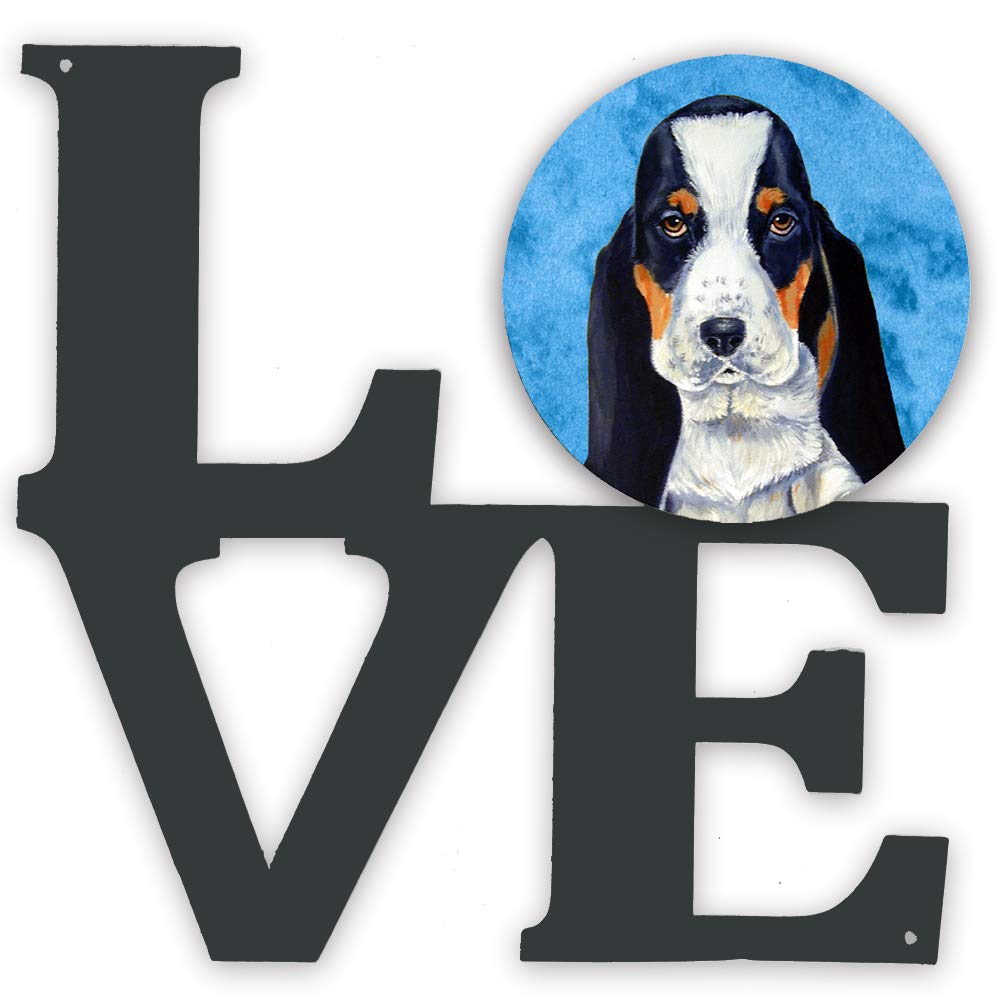 Blue Basset Hound Metal Wall Art - Indoor Outdoor Decor for Patio, Bathroom & Kitchen - Colorful Aluminum & Black Steel Sculpture | Perfect for Pet Lovers & Home Decoration