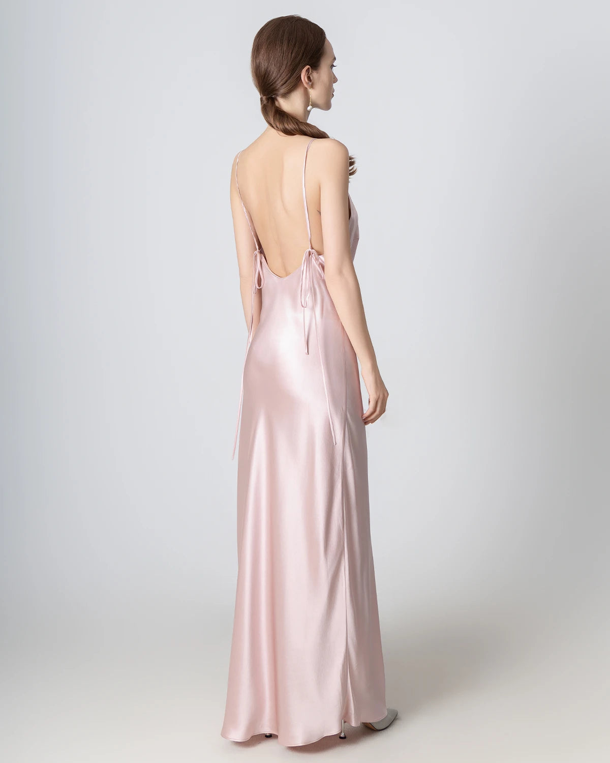 Elegant Backless Cami Maxi Silk Dress for Women - Summer Beach Wedding Party & Evening Occasions