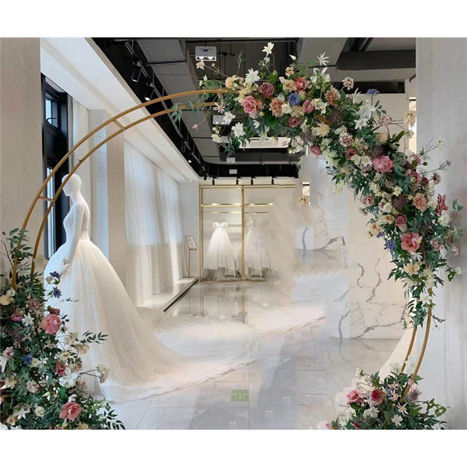 W8.9xH7.6 FT Round Balloon Arch Frame - Sturdy Metal Wedding Backdrop Stand for Ceremonies | Perfect for Wedding Decorations, Birthday Parties & Special Events