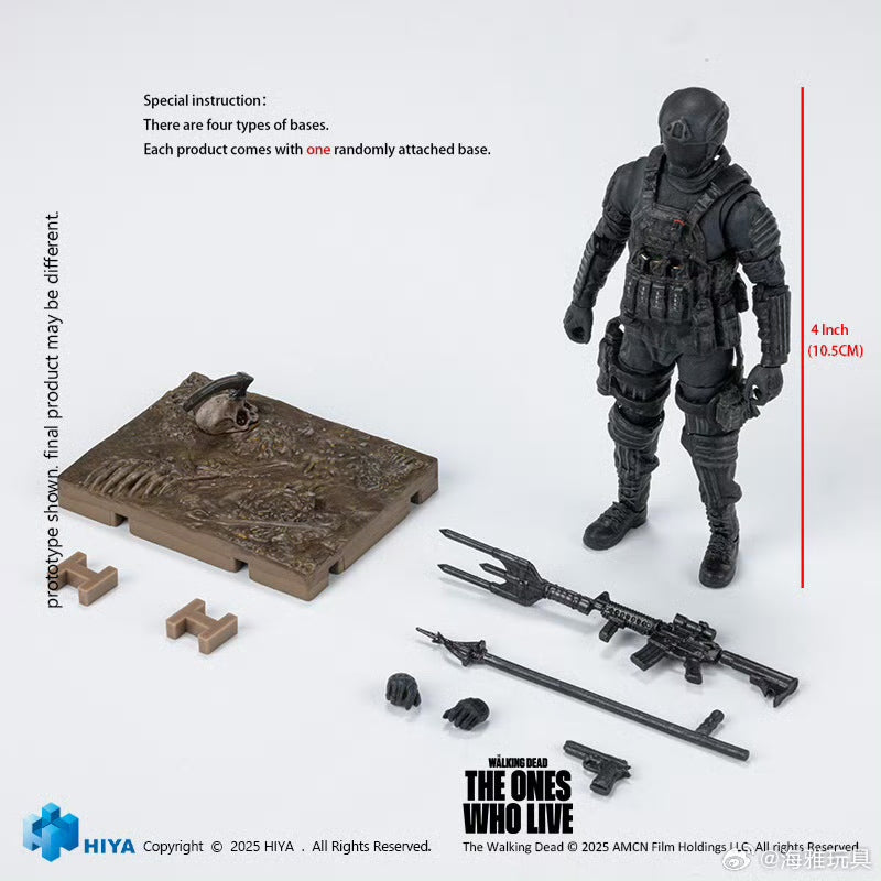 Pre Order 1/18 Hiya 4-Inch CRM Soldier Action Figure - The Walking Dead: The Ones Who Lived Collectible Mini Series | Perfect for Display, Diorama Scenes & TV Show Fans