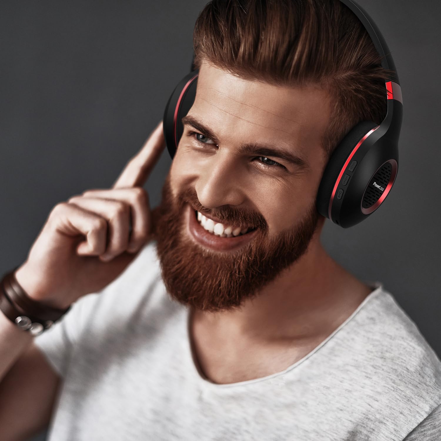 PowerLocus Wireless Over-Ear Bluetooth Headphones with Hi-Fi Stereo & Deep Bass, Foldable Design with Soft Earmuffs & Built-in Mic - Wireless/Wired Headset for Phone, Tablet, PC - Perfect for Gaming, Travel & Office Use