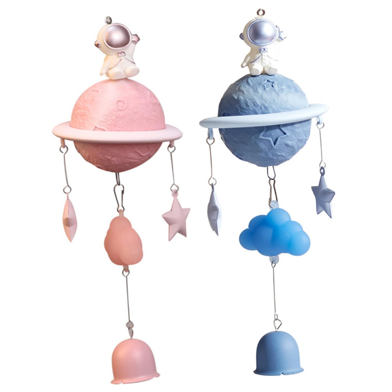 BESPORTBLE 2-Pack Moon Wind Chime Decor - Musical Hanging Ornament for Bedroom, Garden, Rearview Mirror - Relaxing Wind Chimes for Home & Outdoor Decor