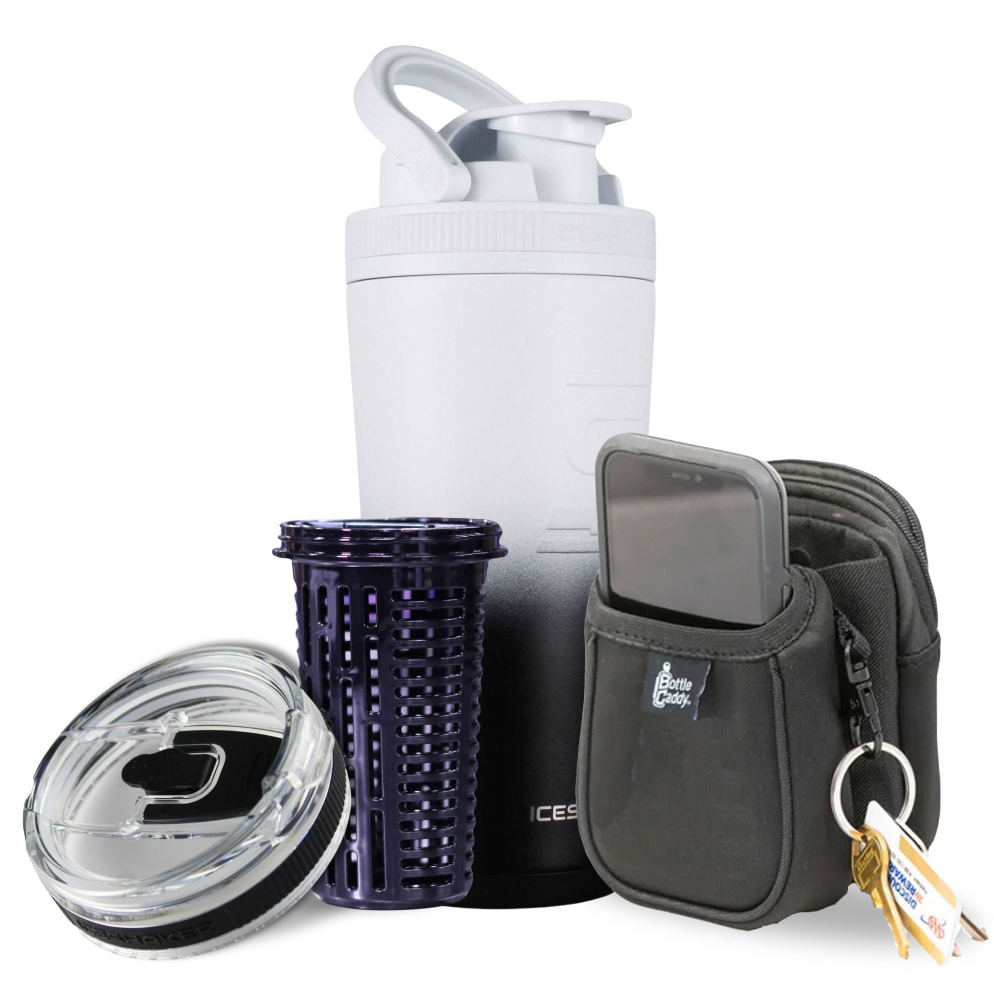Black & White Ombre 26oz Protein Shaker Bottle Bundle - Perfect for Gym, Workouts, and Post-Exercise Recovery