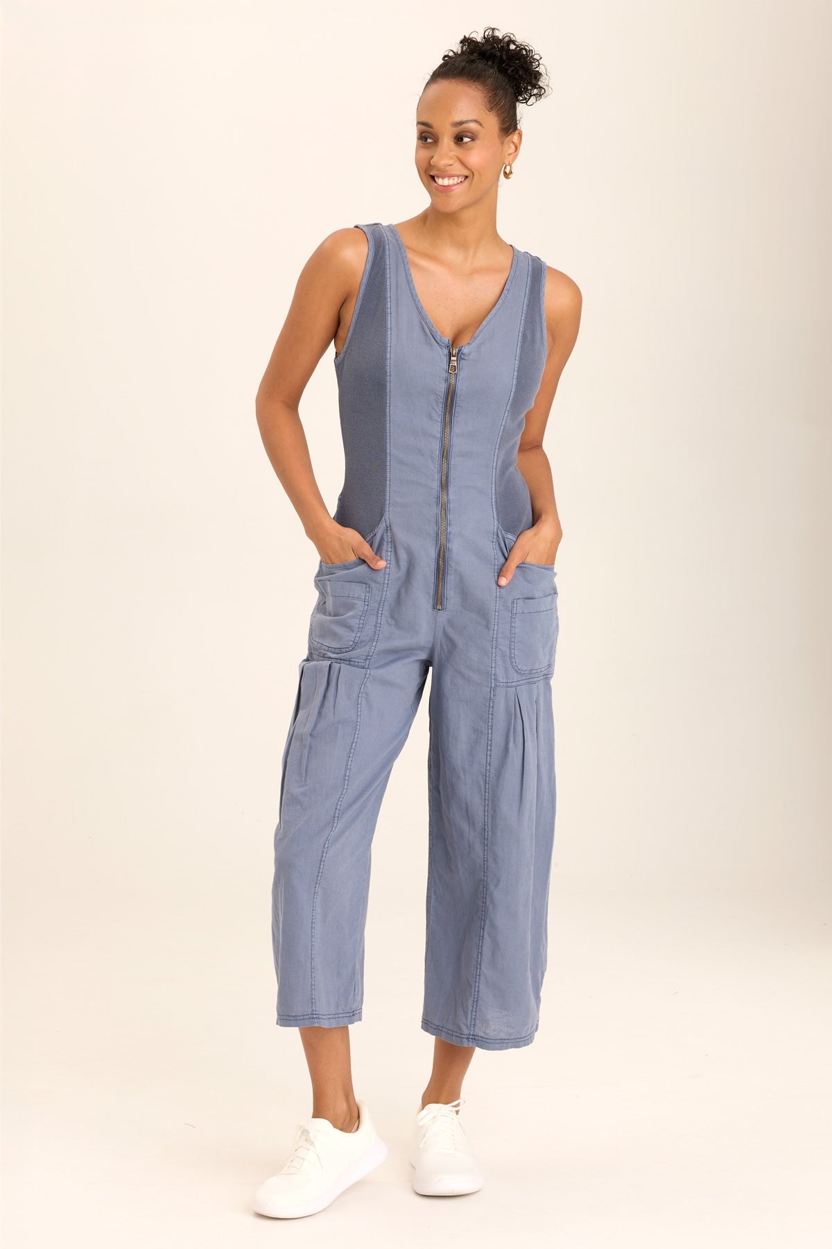 Linen Macgowan Wide Leg Cargo Jumpsuit for Women - Comfortable & Stylish BoHo Romper with Pockets - Perfect for Summer, Travel, and Casual Outings