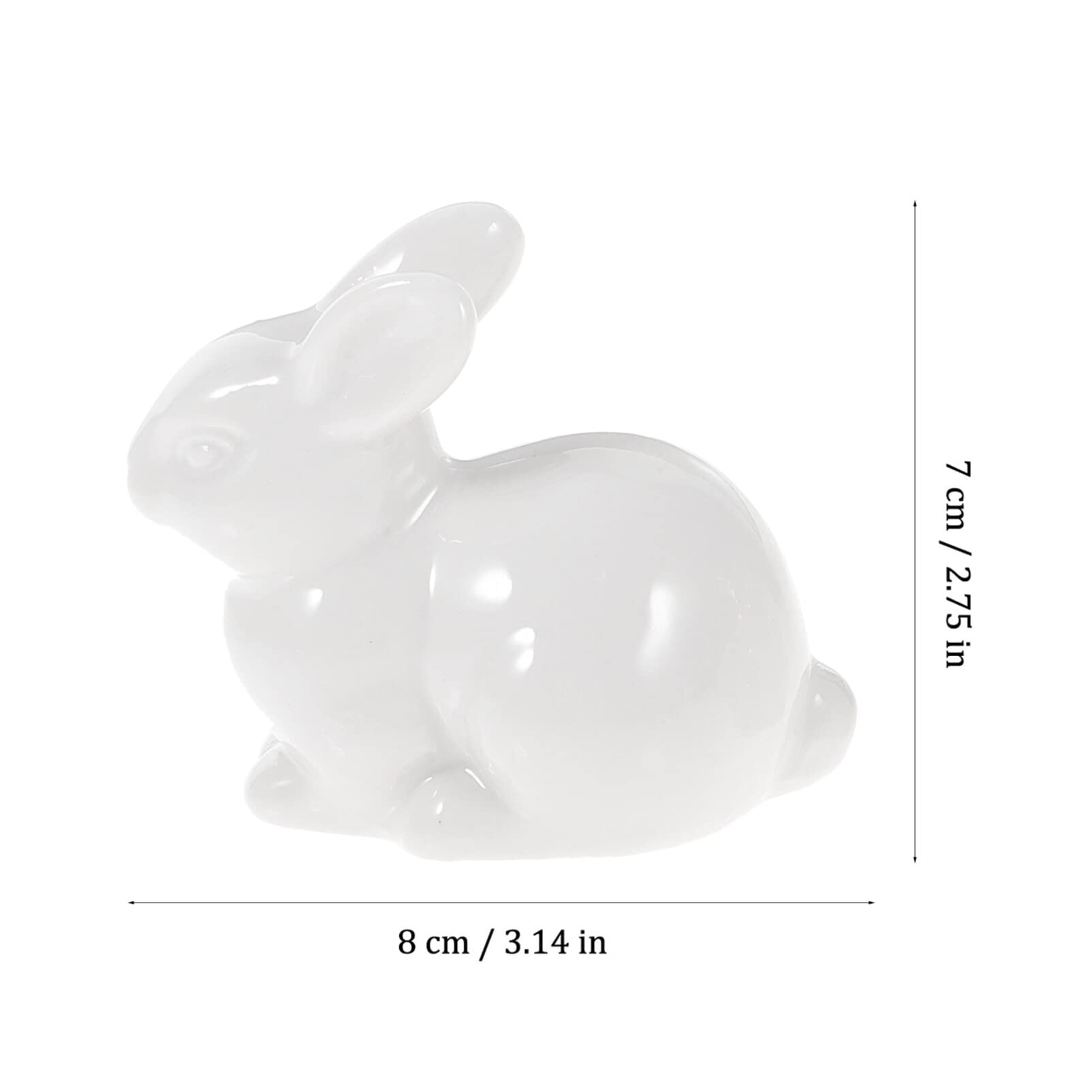3Pcs Ceramic Bunny Statues - Easter Bunny Figurines, Porcelain Rabbit Decor for Table, Shelf & Desktop - Modern Home & Office Decor for Easter, Spring & Gift Giving