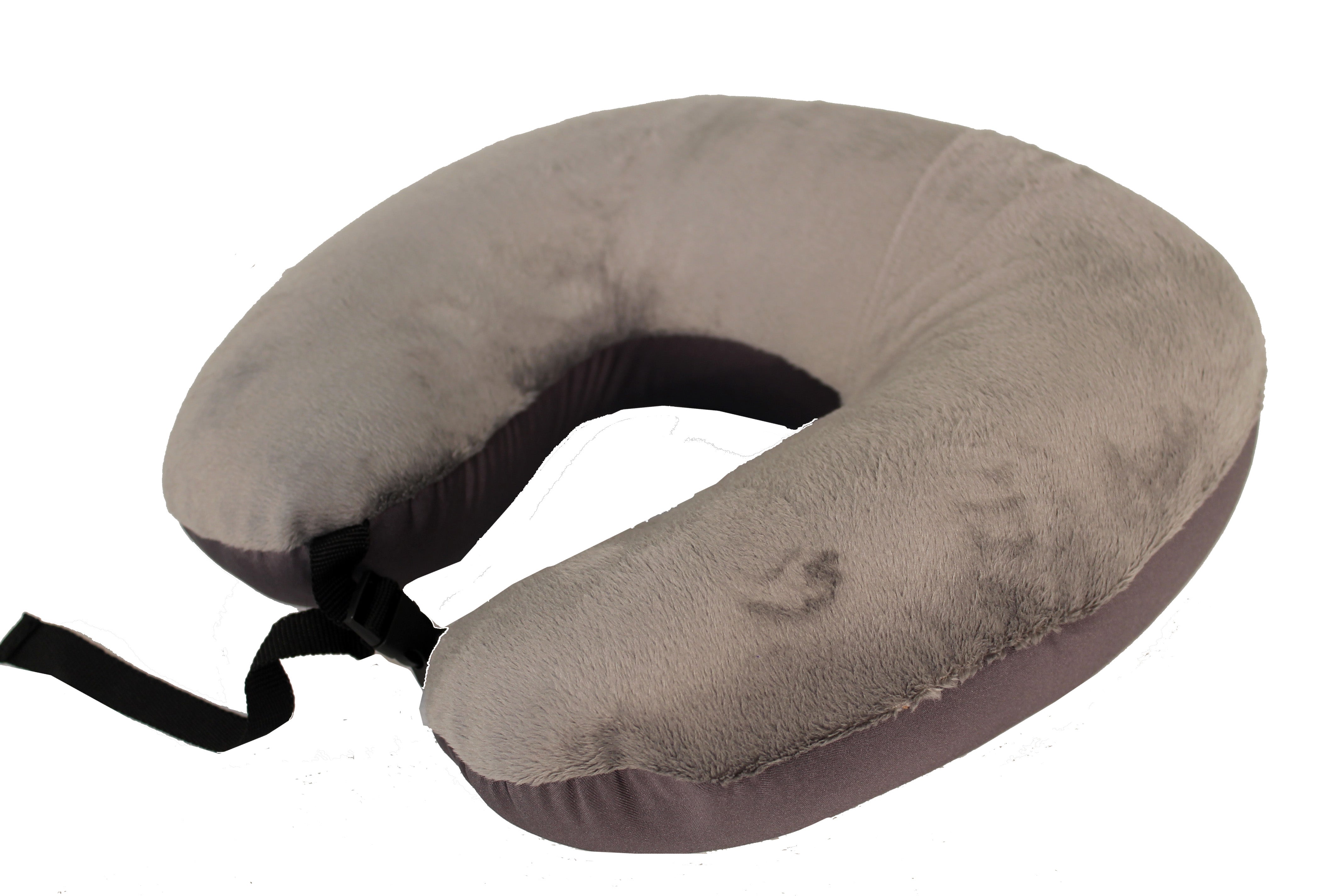 Tosca TCA002 B Memory Foam Travel Pillow for Neck Support - Grey | Comfortable & Portable for Airplane, Car & Office Use