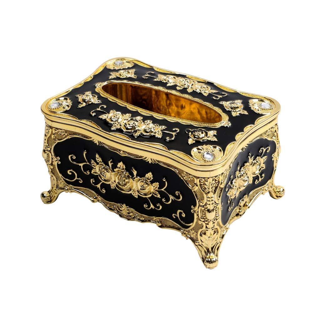 Acrylic Tissue Box Cover Holder - Universal Toilet Paper & Napkin Organizer for Home, Office, KTV, Hotel & Car - Black | Decorative Table Accessory for Bathroom, Living Room & Workspace