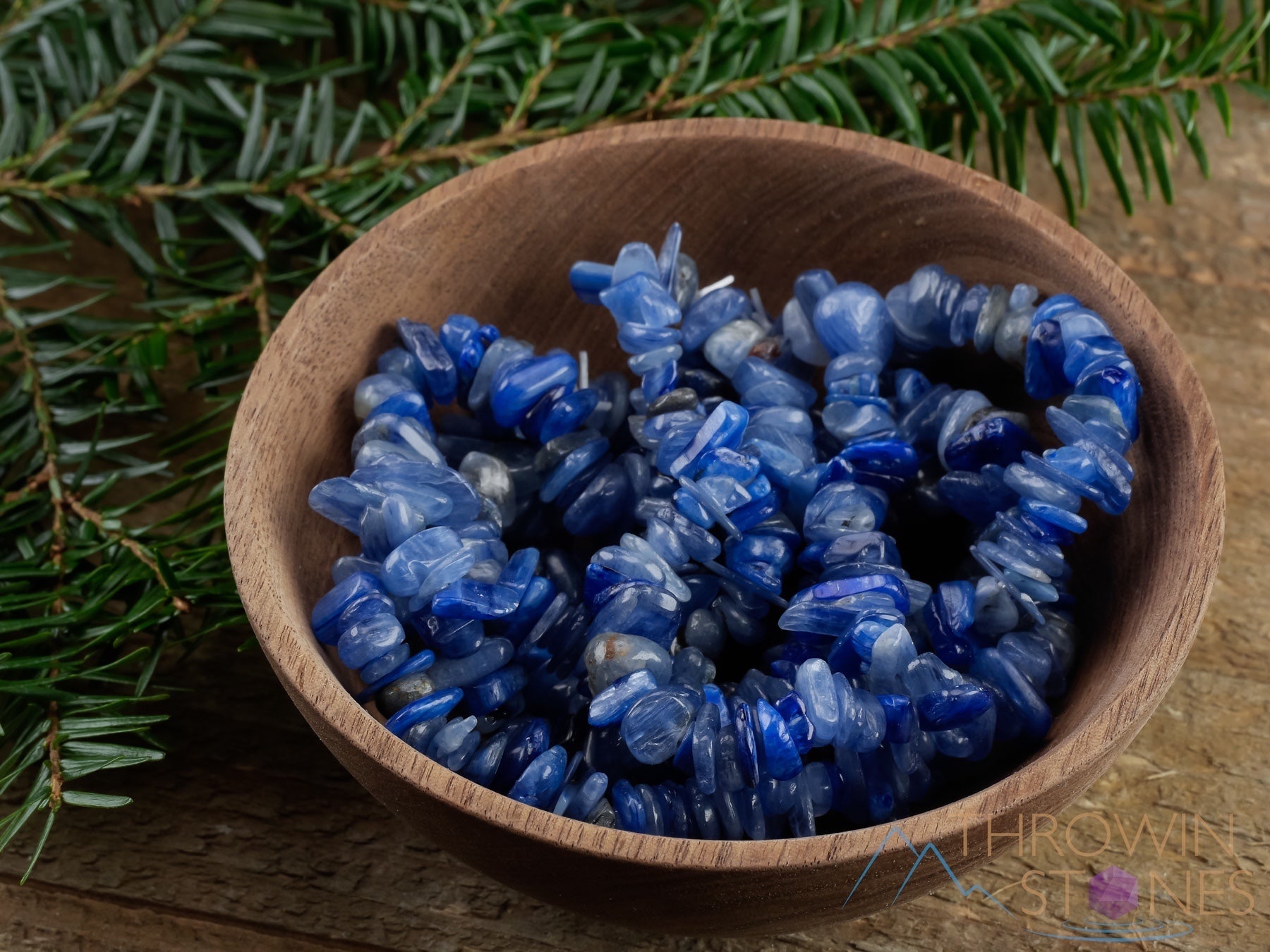 Blue Kyanite Crystal Bracelet - Handmade Healing Beaded Bracelet with Chip Beads (E1370) | Spiritual Energy, Meditation & Stress Relief Jewelry
