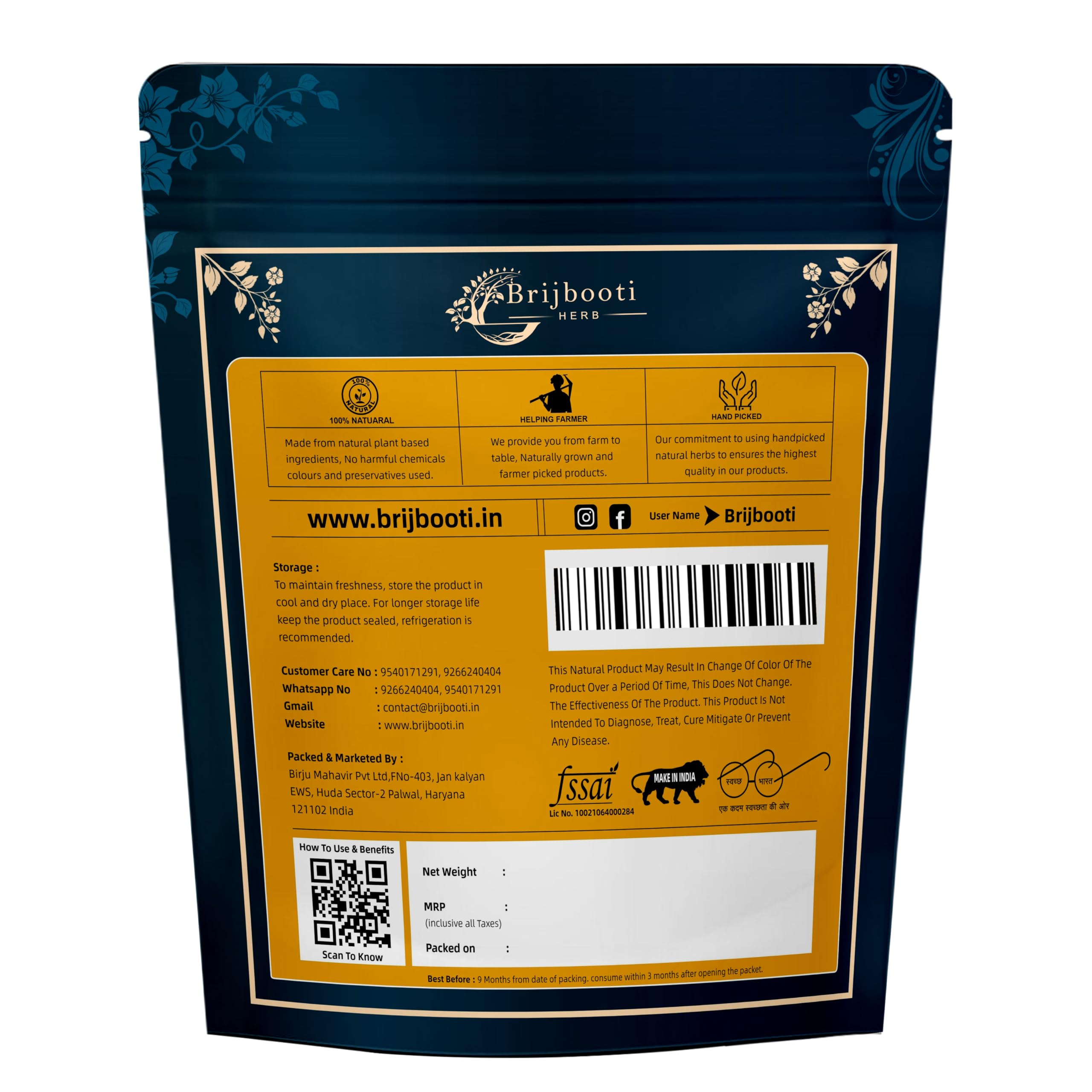 Organic Indigo Powder for Black Hair Dye (200g) | Pure Natural Henna Alternative | Hair Coloring & Tattoo Use | DIY Beauty & Herbal Hair Treatment