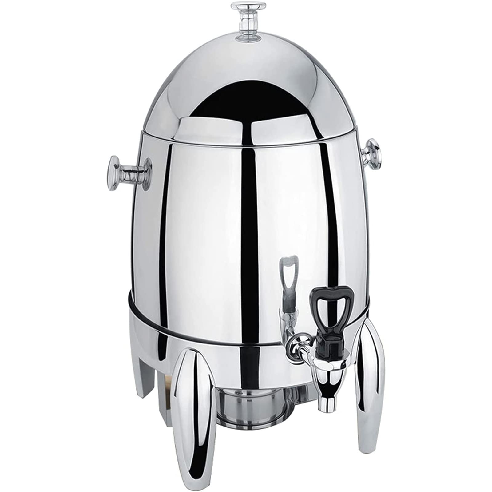 Stainless Steel Coffee Chafer Urn with PC Transparent Body - Hot & Cold Beverage Dispenser for Coffee, Tea, Chocolate, Juice - Perfect for Catering, Parties, and Office Events (Stainless Steel)