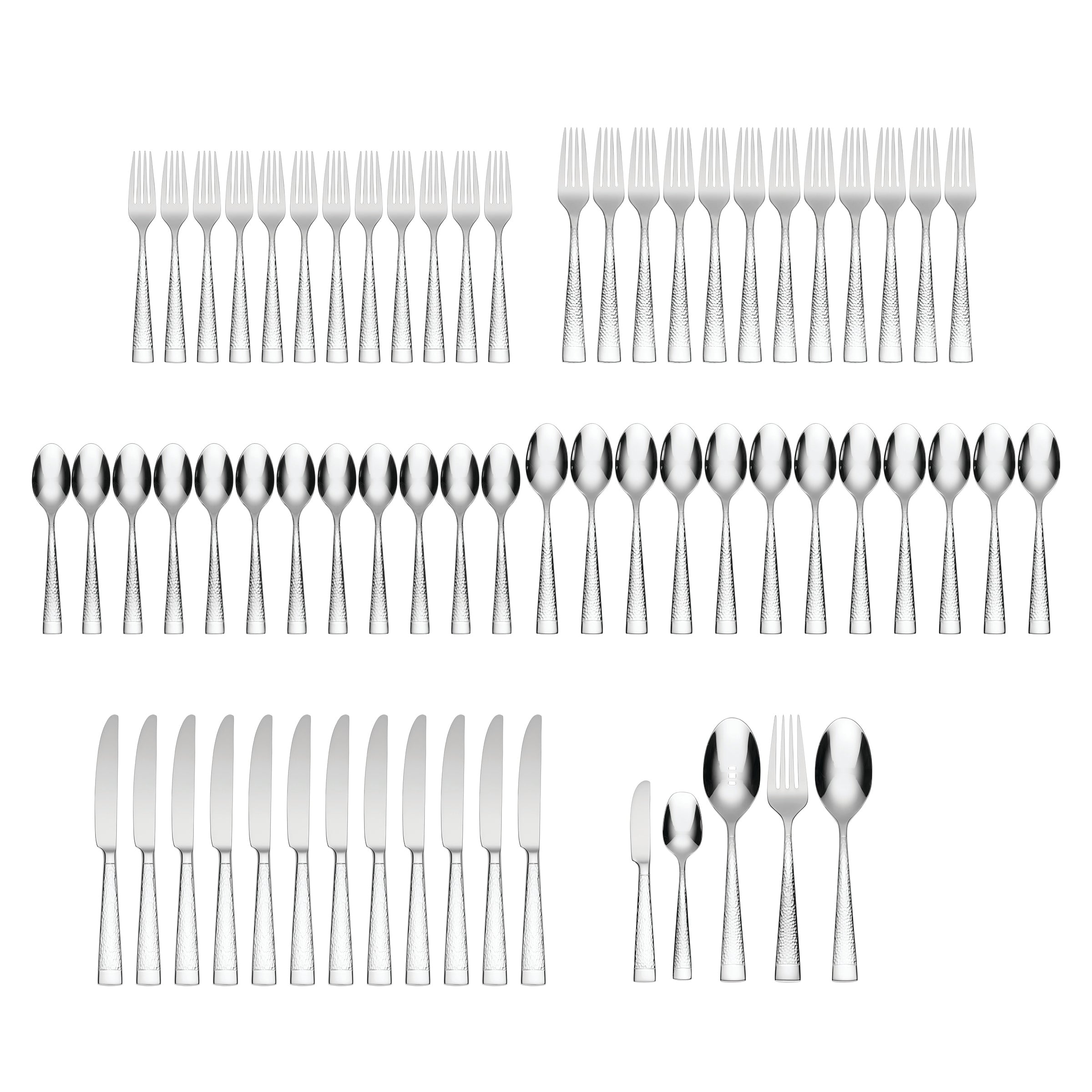 Sambre 65-Piece Stainless Steel Flatware Set - Elegant Silverware for 12 Place Settings - Perfect for Dinner Parties, Weddings & Everyday Dining