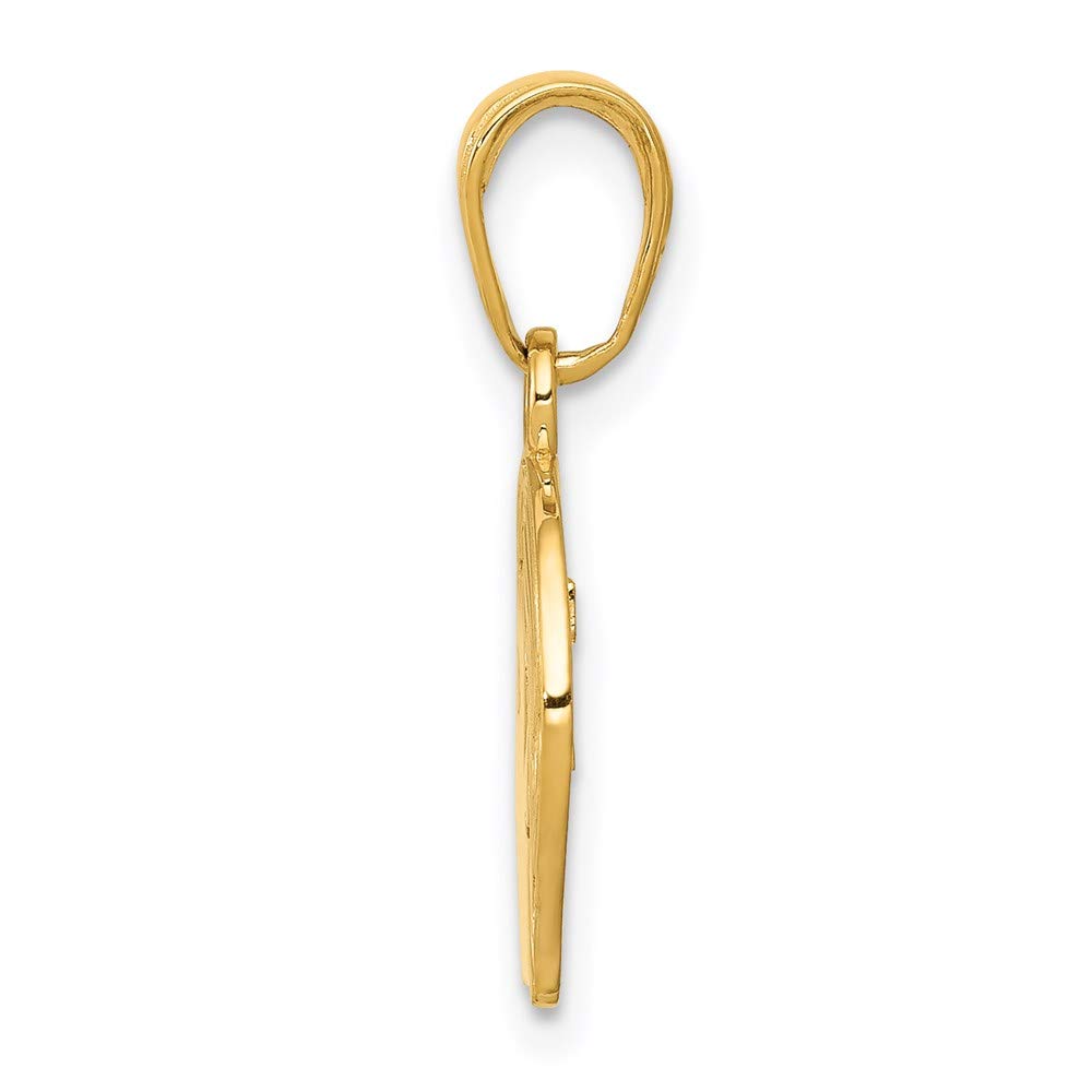 14k Yellow Gold Flat Profile Male Head Pendant Necklace - 11mm (7/16 Inch) Black Bow Design - Elegant Men's Jewelry Gift for Birthday, Anniversary & Special Occasions