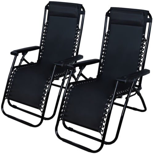 Outdoor Zero Gravity Lounge Chair Set - 2 Pack Folding Recliner for Beach, Patio, Pool & Yard - Comfortable Adjustable Sunbathing Chairs (Great for Relaxing, Vacation & Backyard Lounging)