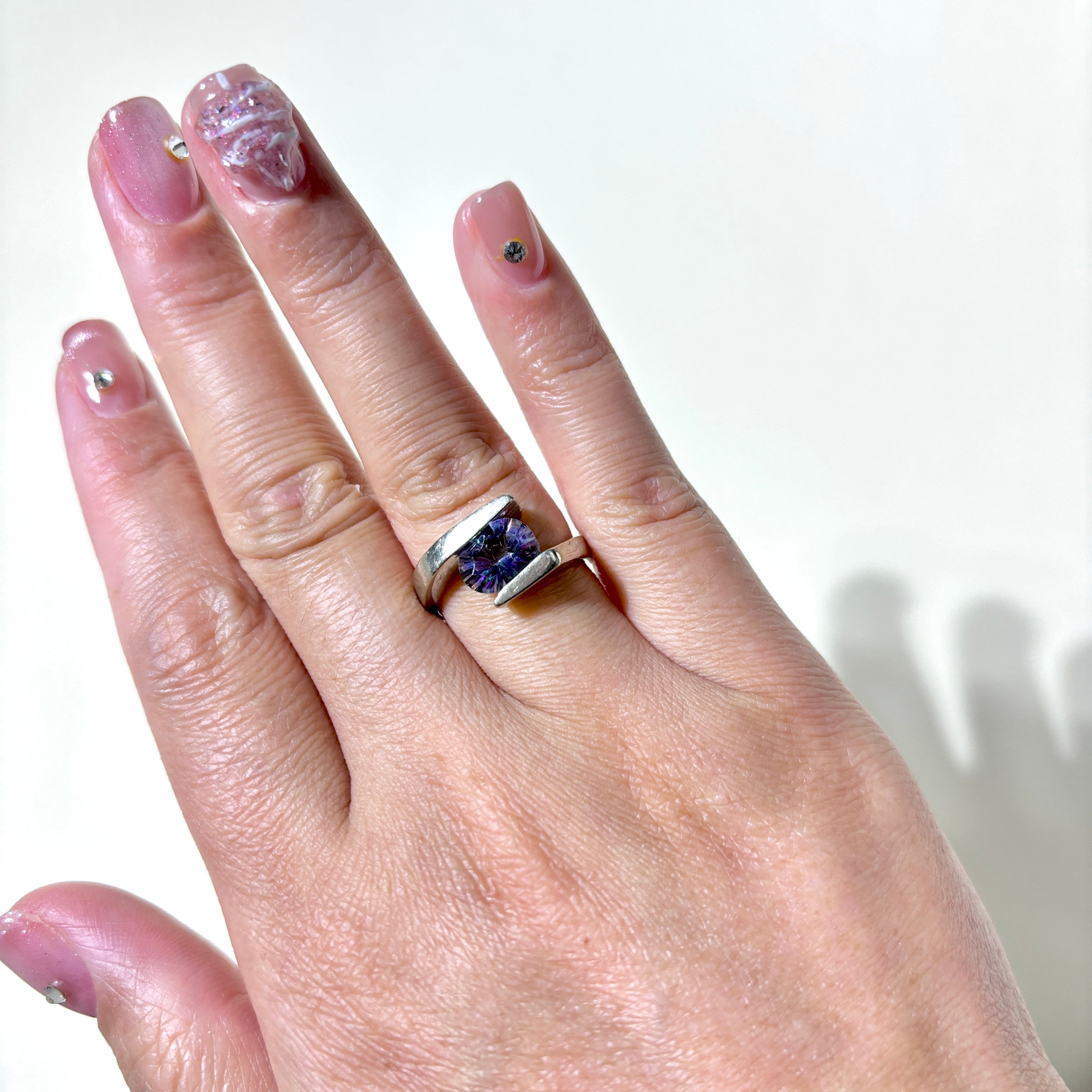 14K White Gold Mystic Topaz Ring - 2.01ct Oval Cut Gemstone, Size 6.5, Dainty Wedding Band, Anniversary Gift for Her, Perfect for Engagement, Valentine's Day & Special Occasions