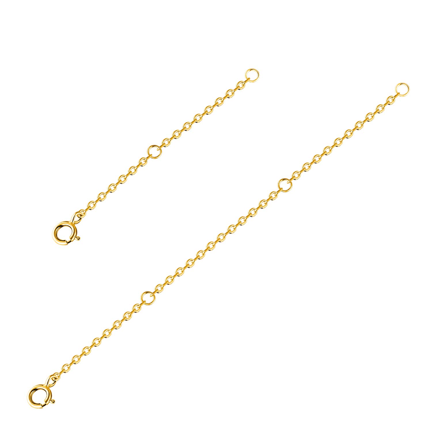 VOLUKA 925 Sterling Silver Necklace Extenders - Adjustable Extension Chain for Necklaces, Bracelets & Anklets (2 Pack) | Perfect for Jewelry Customization, Layering & Sizing Adjustments