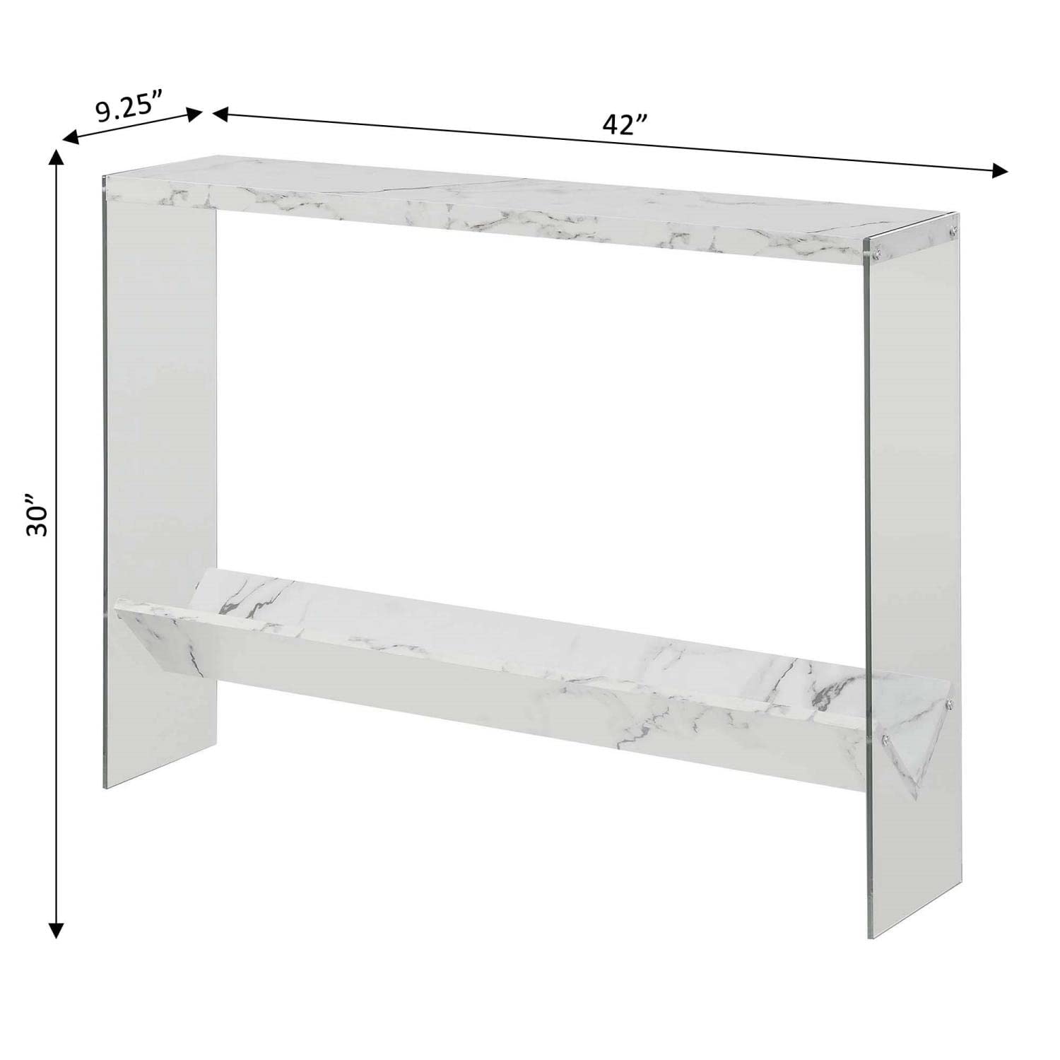 Modern White Faux Marble Console Table 42