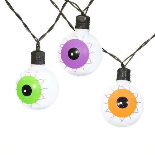 20L Battery Operated Halloween Haunted Flickering LED Eyeball Lights - Spooky Decoration Set with Timer for Indoor/Outdoor Party Decor