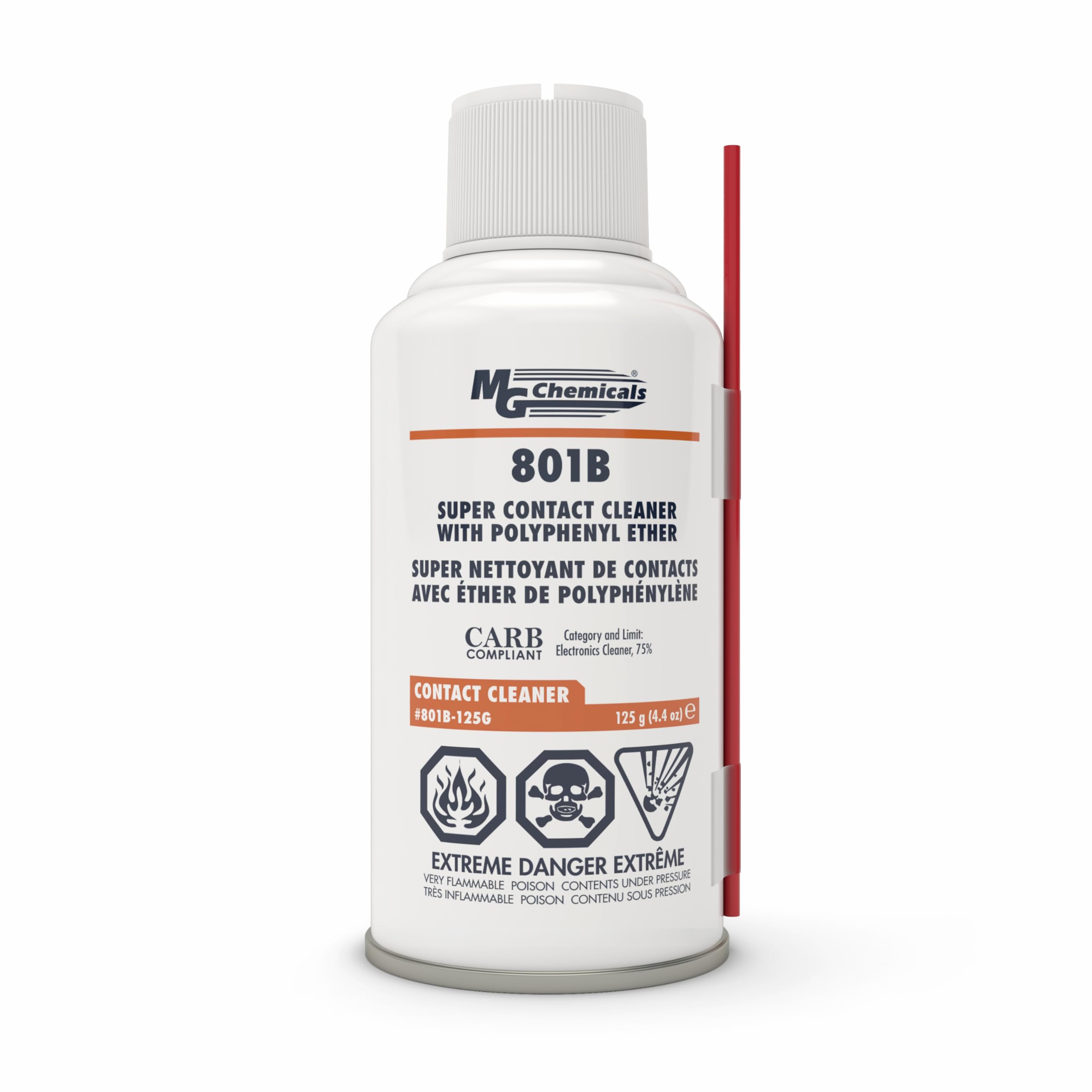 MG Chemicals 801B Super Contact Cleaner with PPE | 4.4 oz Aerosol Spray | Fast-Drying Electrical Cleaner for Electronics, Circuit Boards & Automotive Parts | Removes Dust, Grease & Oxidation