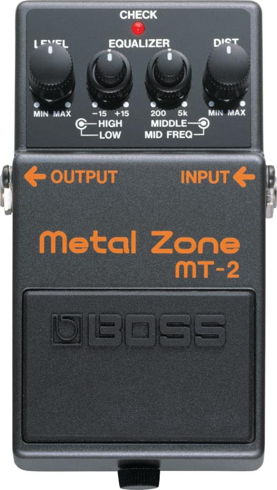 Boss MT-2 Metal Zone Distortion Guitar Effects Pedal for Heavy Metal & Hard Rock - Perfect for Stage Performances & Studio Recording