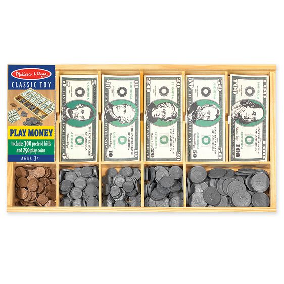 Classic Play Money Set for Kids - Pretend Cash & Coins for Educational Games, Shopping Role Play & Math Learning - Perfect for Home, School & Classroom Activities