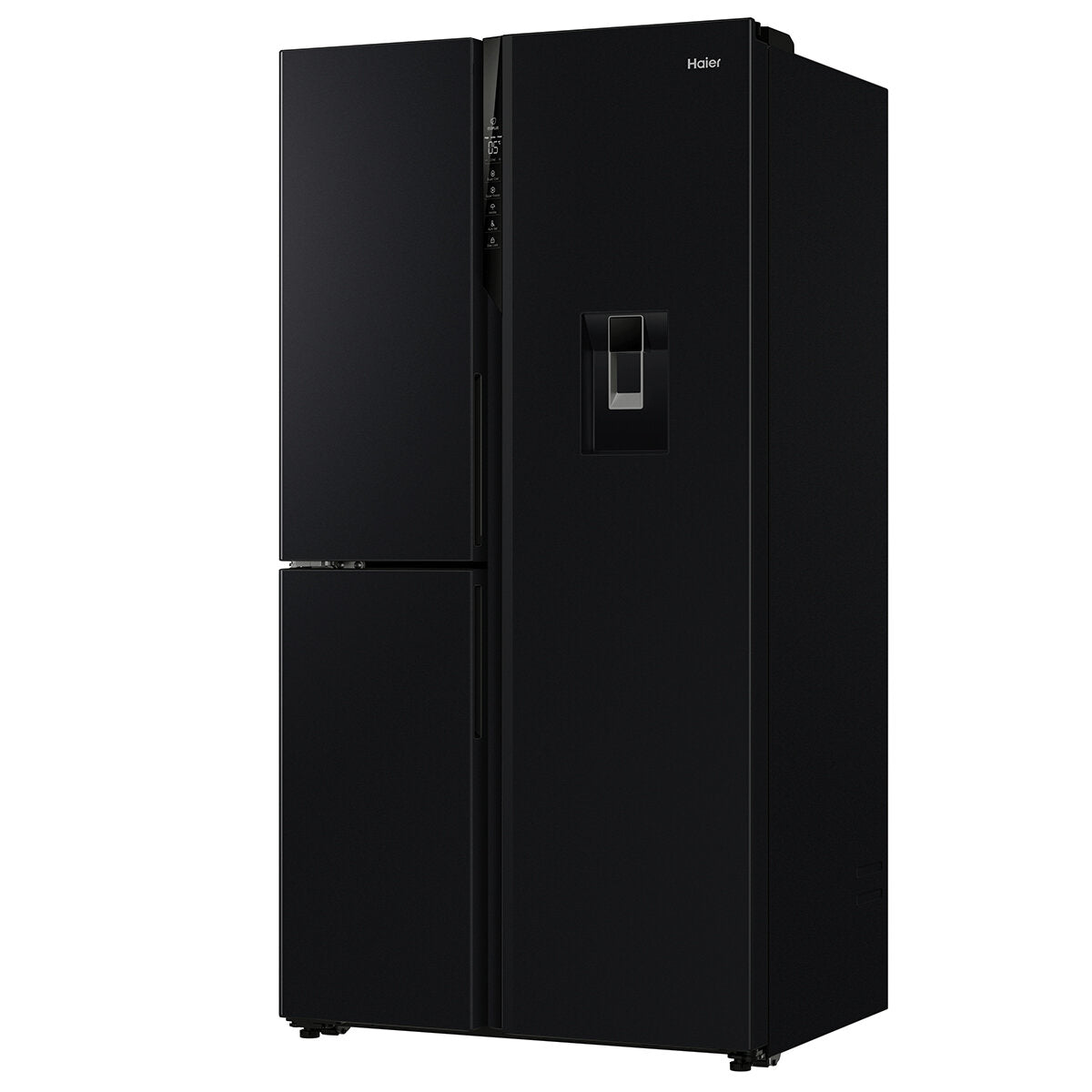 Haier 574L Side by Side Refrigerator - 3 Doors, Non-Plumbed Water Dispenser, Black (HRF575XHC) - Perfect for Kitchens, Offices, and Large Families