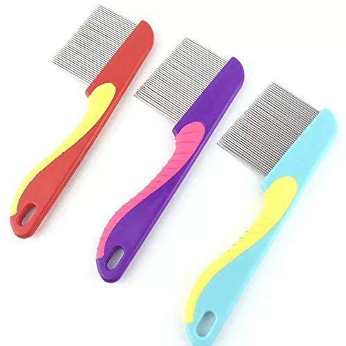 Stainless Steel Long Handle Lice Comb for Head Lice & Nit Removal - Durable Lice Treatment Comb for Men, Women, Kids & Adults (Pack of 1) - Perfect for Home Use, Travel & School Health Kits