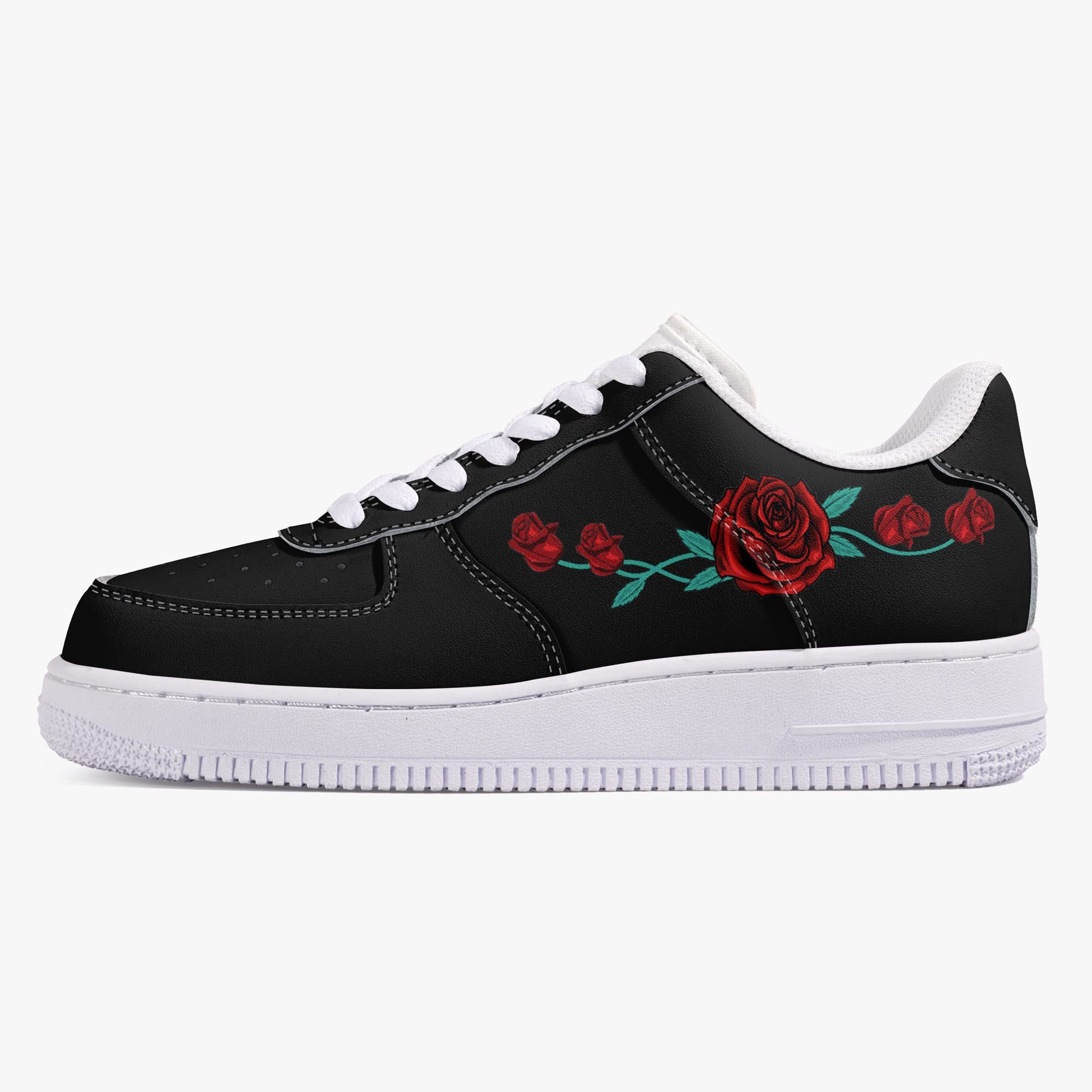 Red Rose Platform Sneakers for Women & Men - Casual Fashion Shoes (Men Size 10) | Comfortable Walking Shoes for Daily Wear, Gym & Outdoor Activities