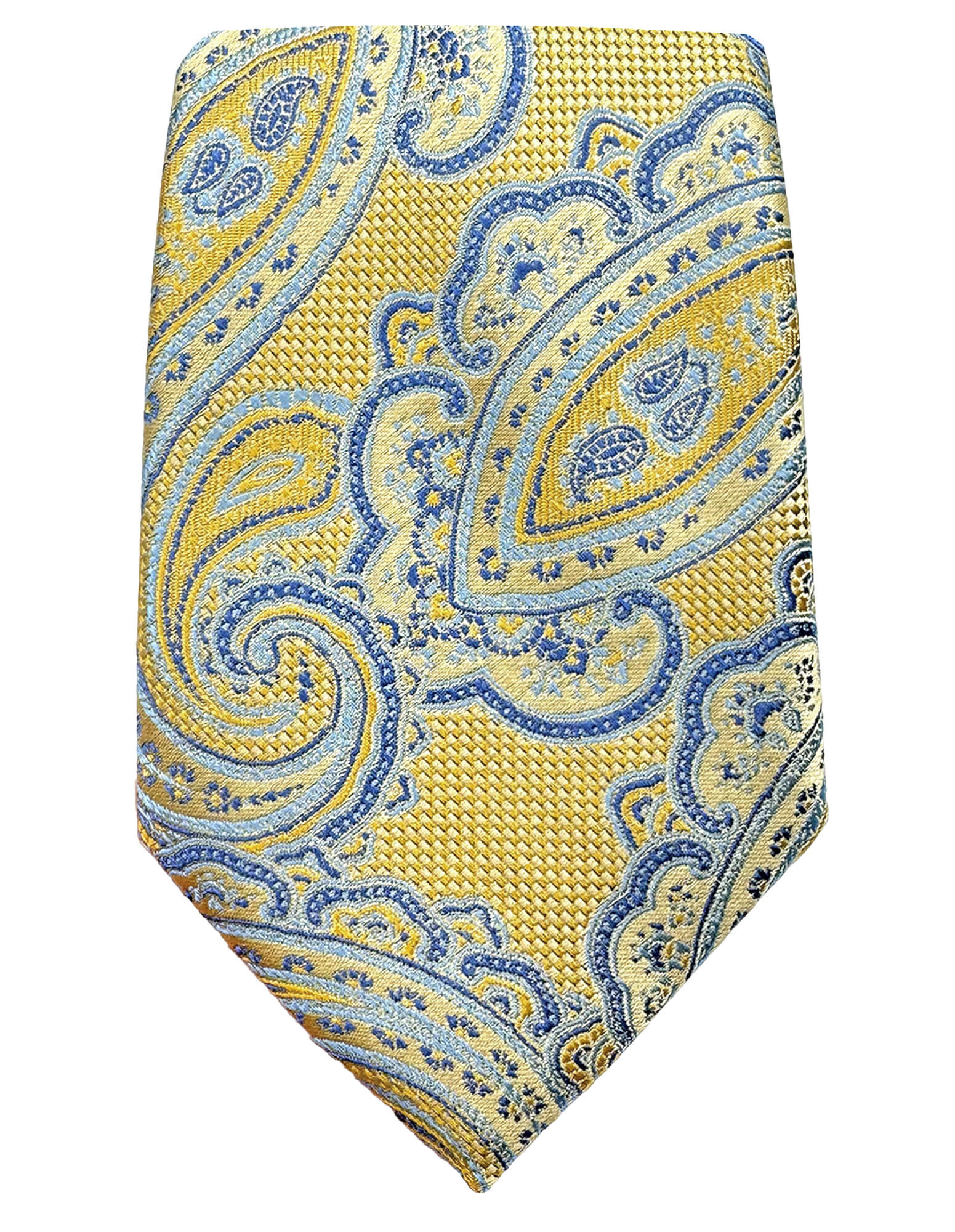 DÉCLIC Hudson Paisley Tie - Yellow Silk Necktie for Men | Elegant Formal & Wedding Accessories | Perfect for Business, Office, and Special Occasions