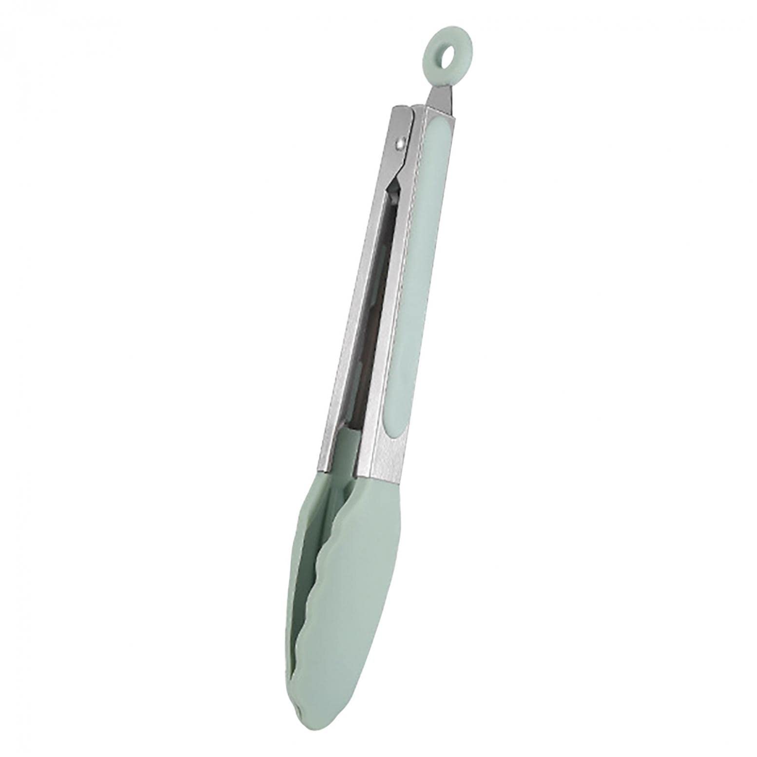 Premium 9-Inch Kitchen Tongs with Silicone Tips - Heat Resistant Up to 480°F, Non-Slip 304 Stainless Steel BBQ Cooking Tongs (Green) - Perfect for Grilling, Salad Tossing, and Serving Hot Dishes