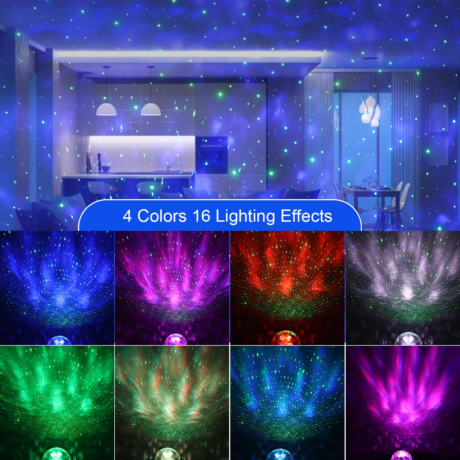 Galaxy Projector Night Light with Bluetooth Speaker & Timer - Starry Sky Projector for Bedroom, Kids Room, Party Decor - Perfect Christmas Gift for Adults & Teens