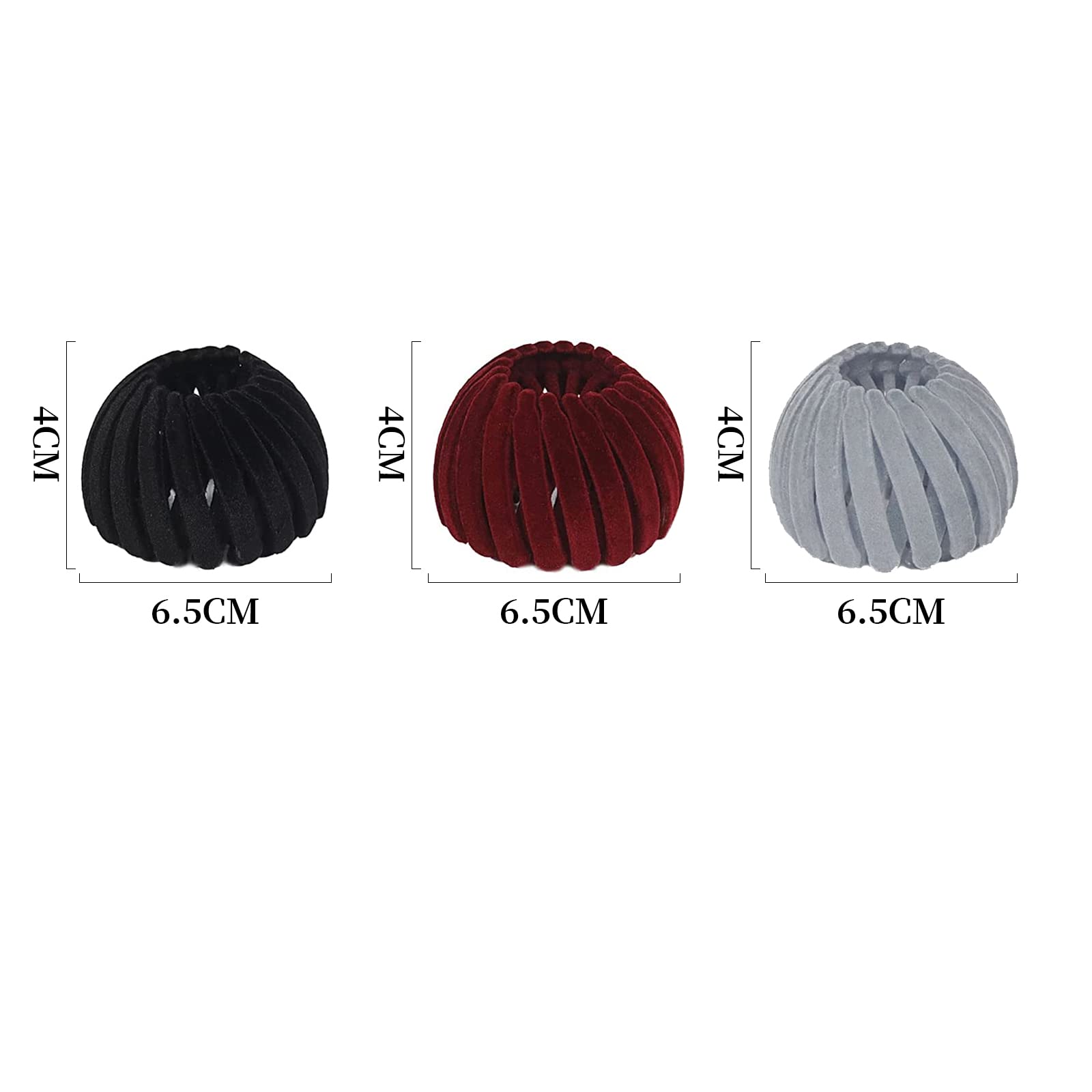 3Pcs Velvet Birds Nest Hair Clips - Expandable Ponytail Holders, Hair Claw Clamps & Bun Maker for Women & Girls (3 Colors) | Perfect for Casual, Work & Party Hairstyles