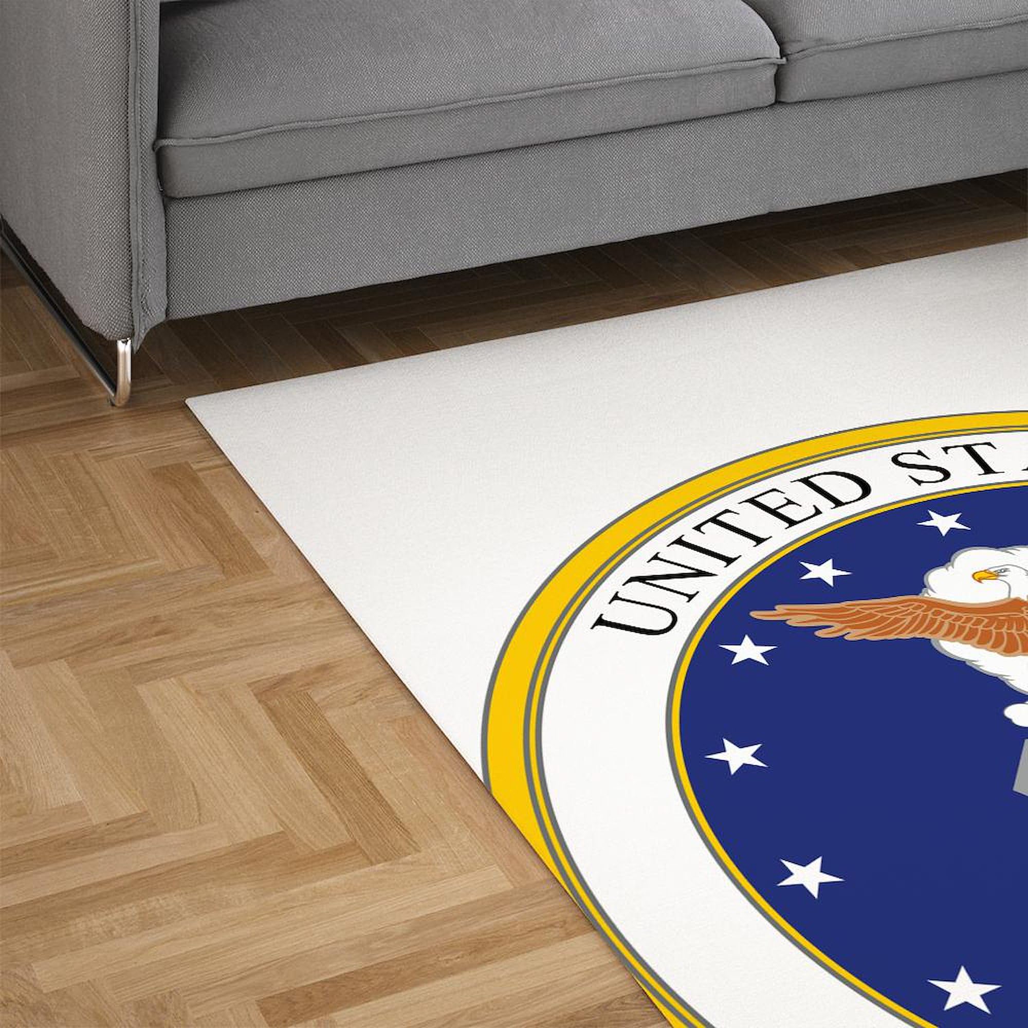 US Air Force Decorative Area Rug - Non-Slip Fabric Throw Rug for Living Room, Bedroom, Office | Patriotic Military Home Decor Gift
