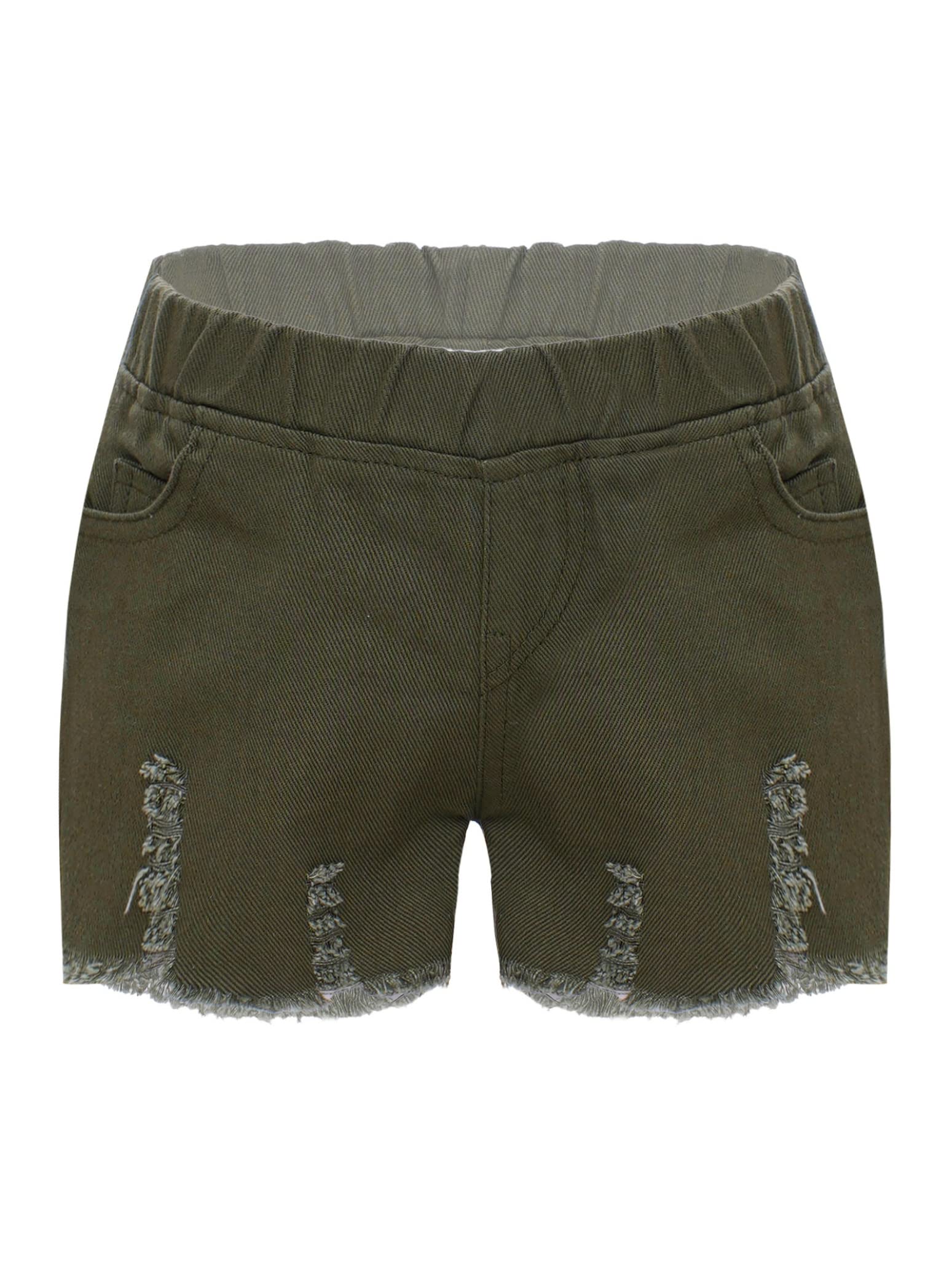 Stylish Distressed Denim Shorts for Girls - High Waisted Ripped Raw Hem Summer Shorts | Perfect for Casual Wear, Beach Outings & Playdates