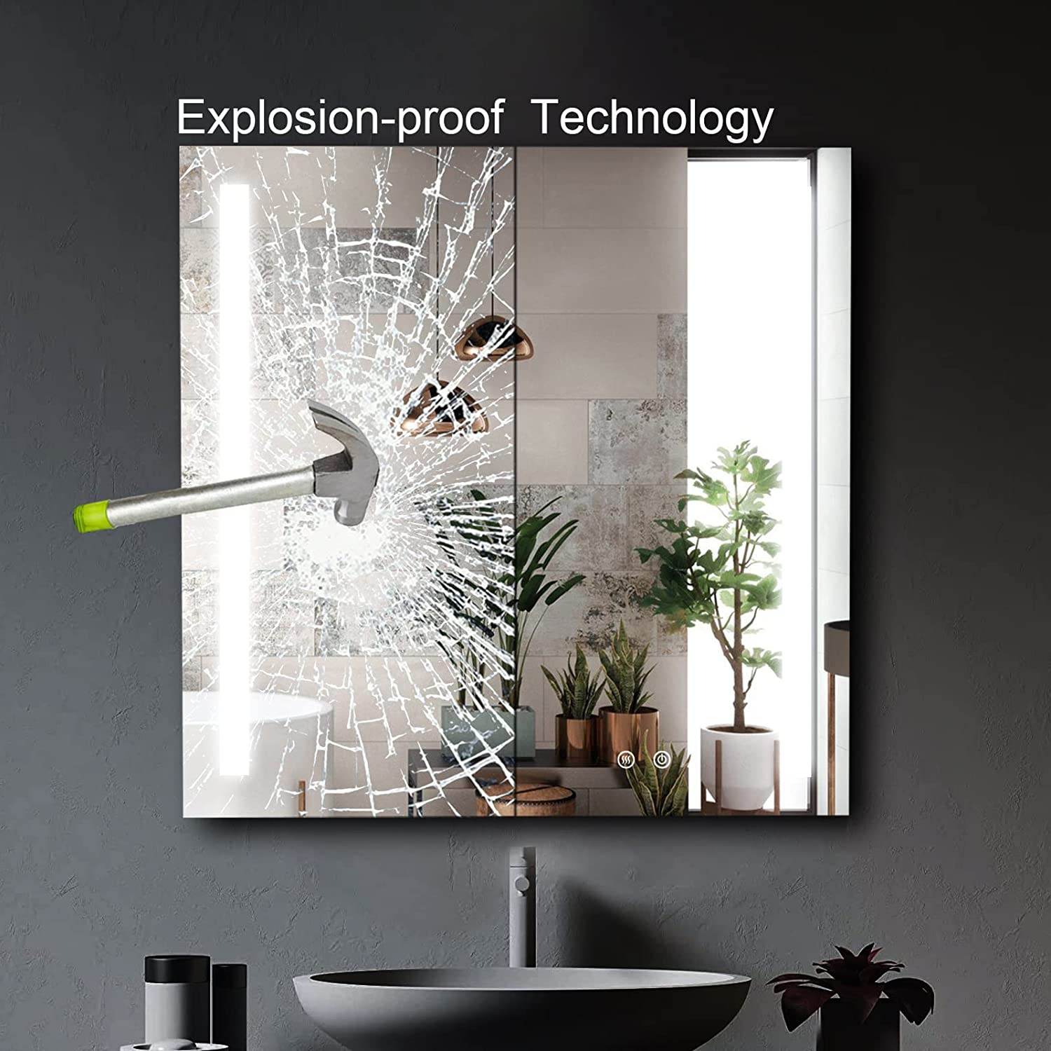 28W x 28H LED Bathroom Mirror Medicine Cabinet with Anti-Fog & Dimmable Lights - Perfect for Modern Bathrooms, Vanities, and Home Decor