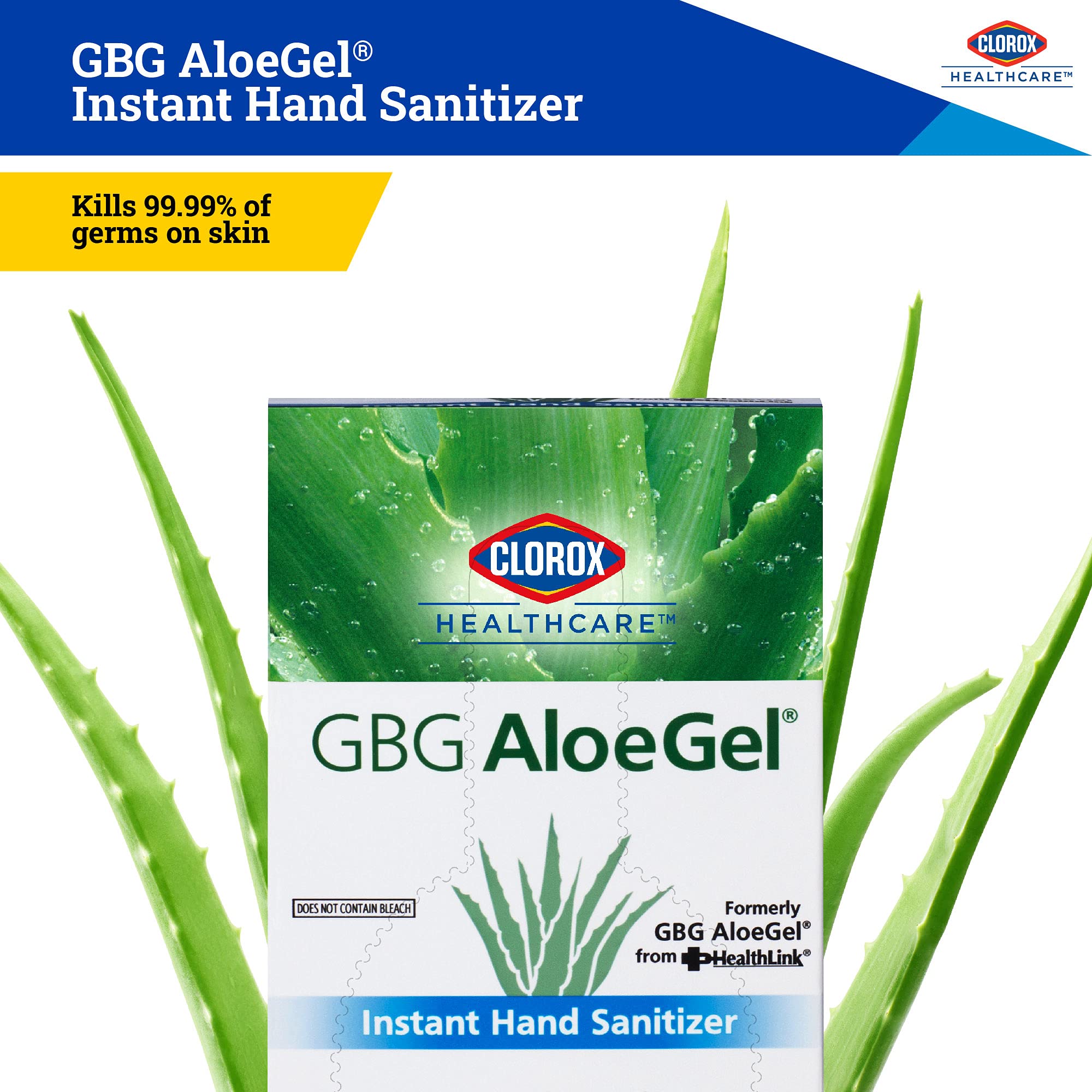 Clorox Healthcare GBG AloeGel Hand Sanitizer Refill Bag in Box - 27 oz (798 ml) | 12-Pack Alcohol-Based Sanitizing Gel with Aloe Vera | Ideal for Hospitals, Schools, Offices & Public Spaces