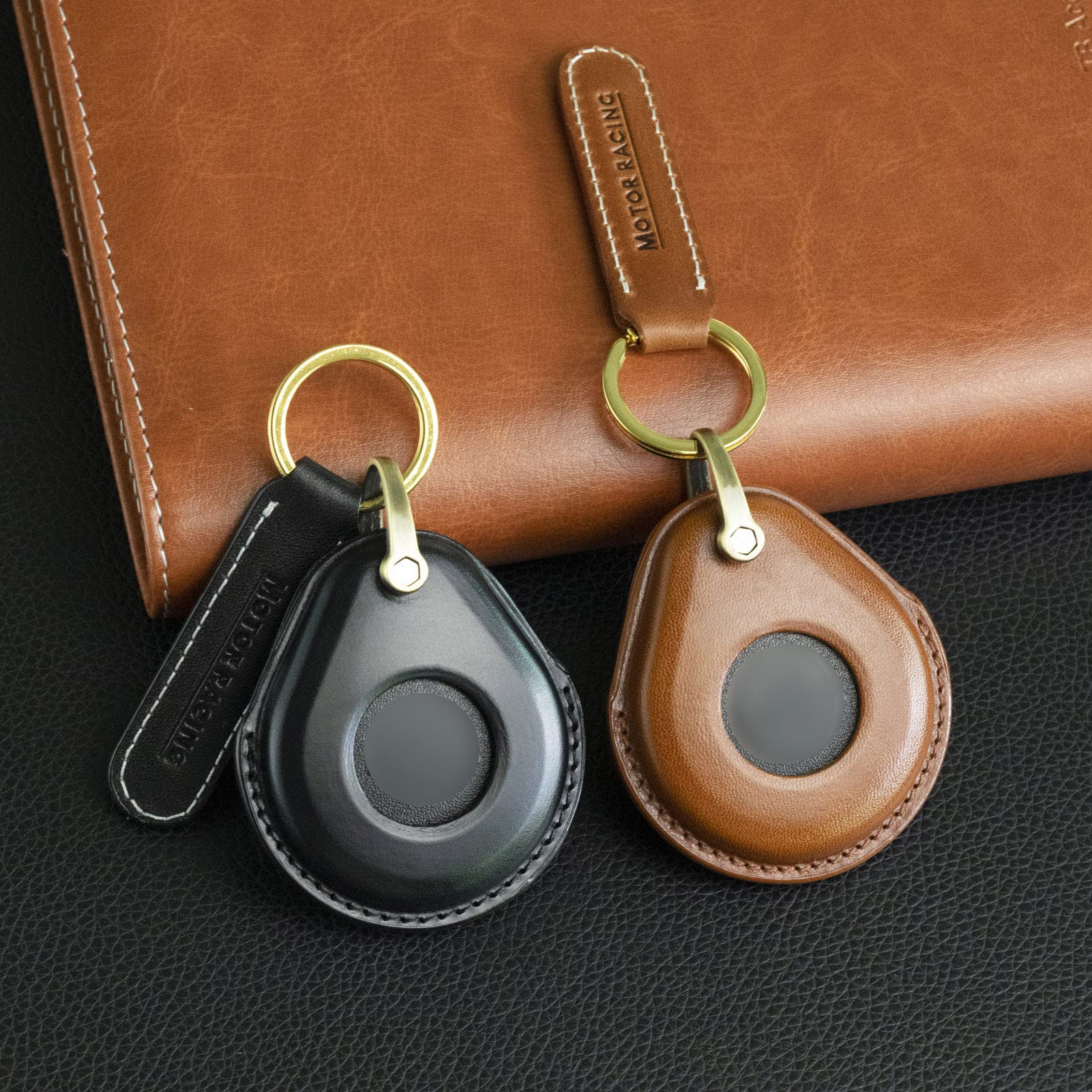 Leather Motorcycle Key Fob Cover for Harley Davidson - Street Glide, Sportster X48, Road Glide, Softail & Road King | Durable Keychain Accessories for Men | Perfect Gift for Bikers & Riding Enthusiasts