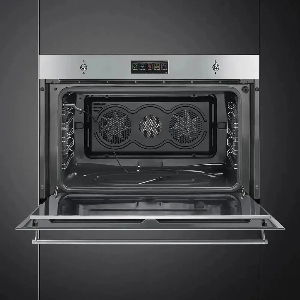 Smeg 90cm Classic Thermoseal Built-In Oven - Stainless Steel Professional Range for Home Kitchen Baking & Roasting