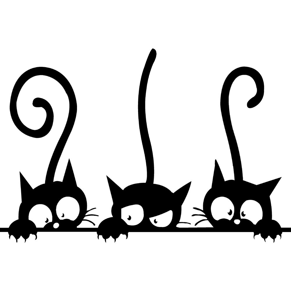 Academyus Adorable Cat Wall Decals - Removable Peel & Stick Vinyl Stickers for Nursery, Kids Room, Home & Office Decor - Perfect for DIY Wall Art & Themed Bedrooms