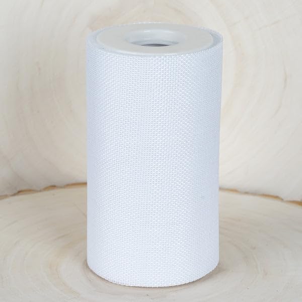 6-Inch x 30 Feet White Burlap Fabric Roll for Wedding Decor, Party Centerpieces, DIY Crafts & Home Decor - Natural Jute Material for Table Runners, Gift Wrapping & Rustic Decorations